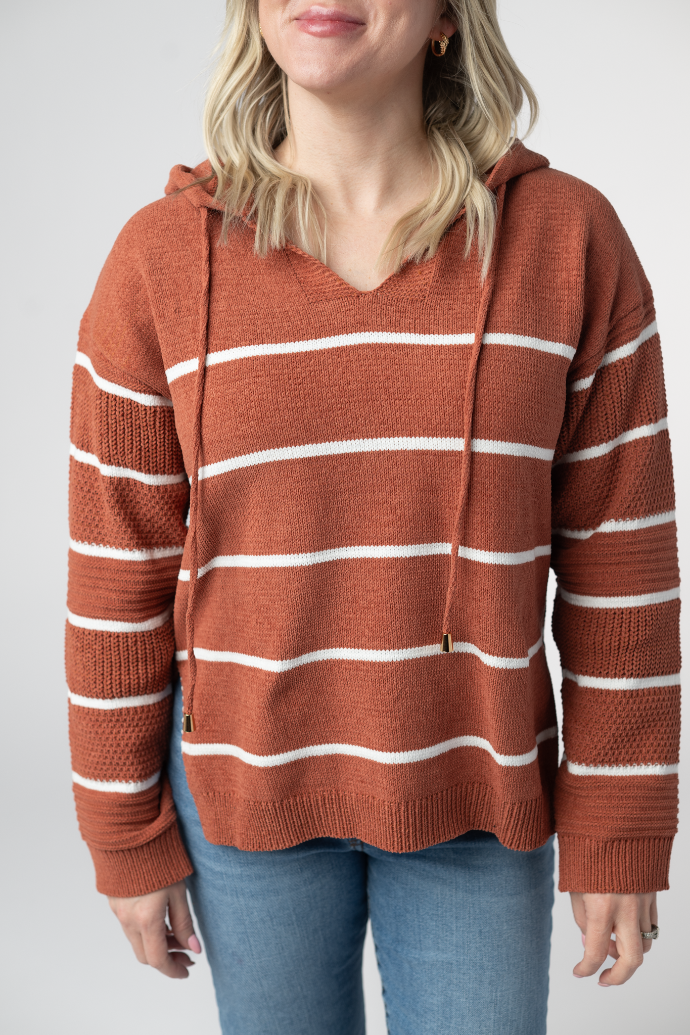 Michelle Mae Maddie Striped Hoodie - Pumpkin Spice