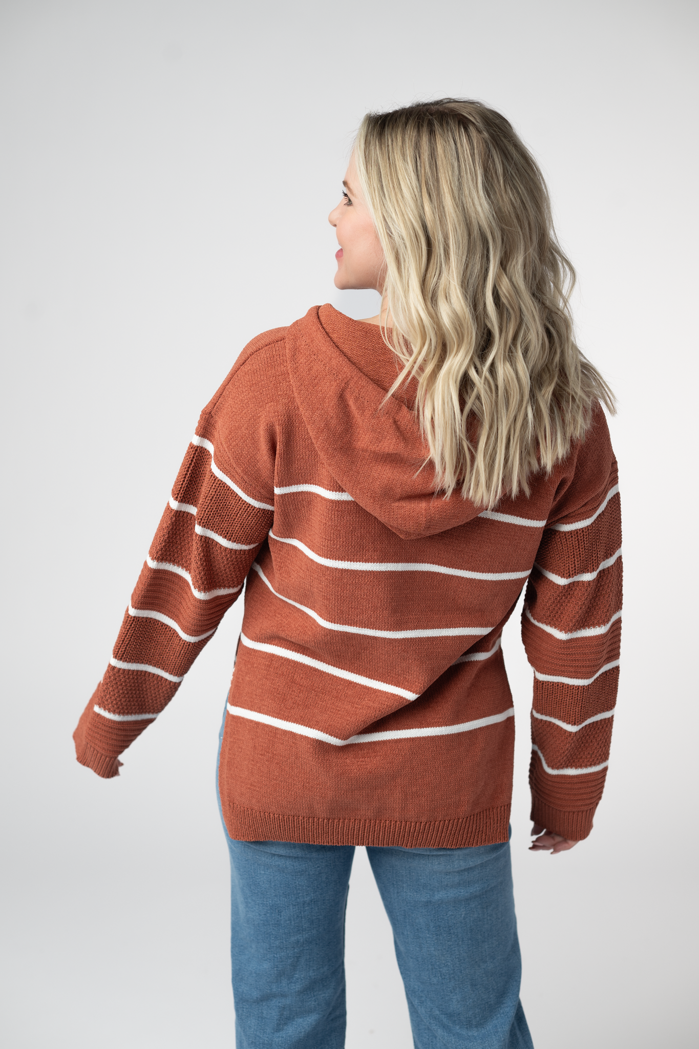 Michelle Mae Maddie Striped Hoodie - Pumpkin Spice