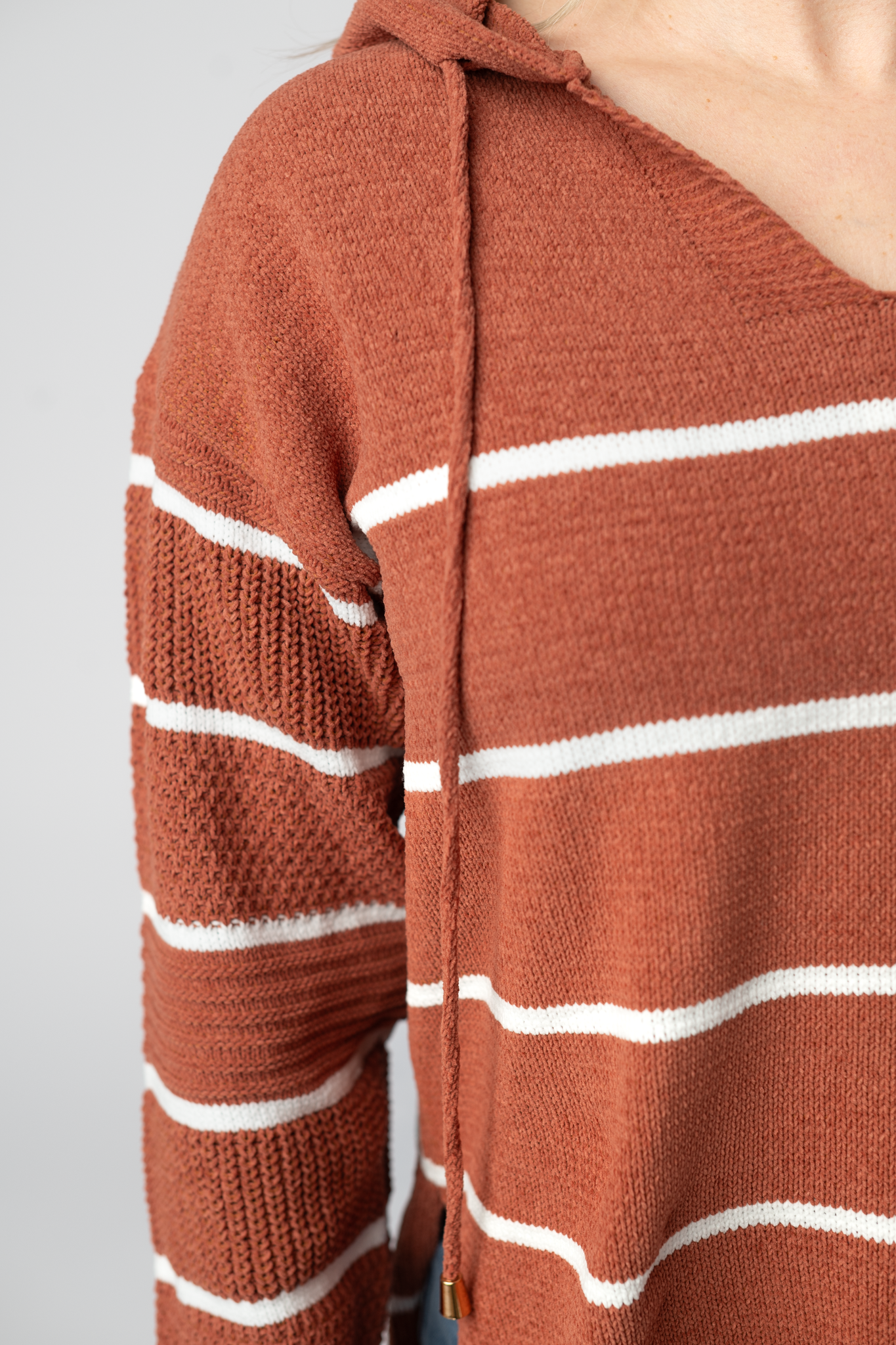 Michelle Mae Maddie Striped Hoodie - Pumpkin Spice