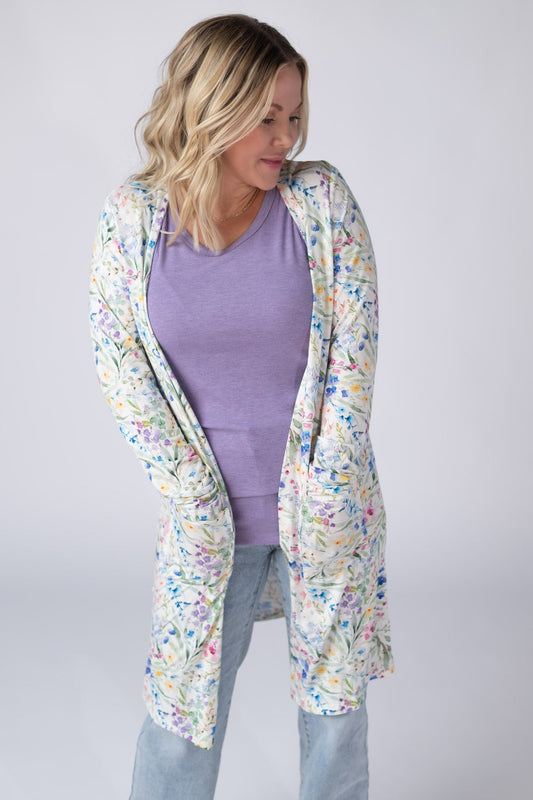 Michelle Mae  Classic Cardigan - Cottage Floral