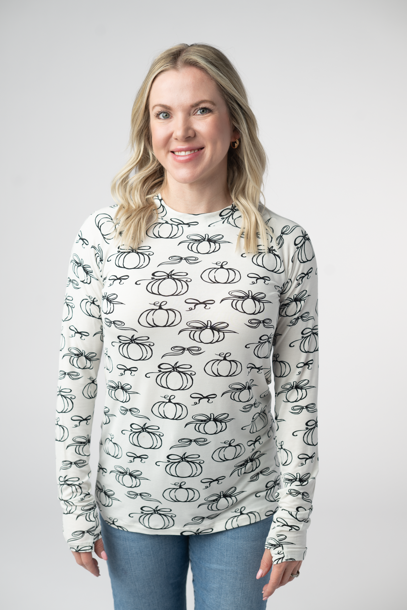 Michelle Mae Blair Long Sleeve Top - Classic Pumpkins