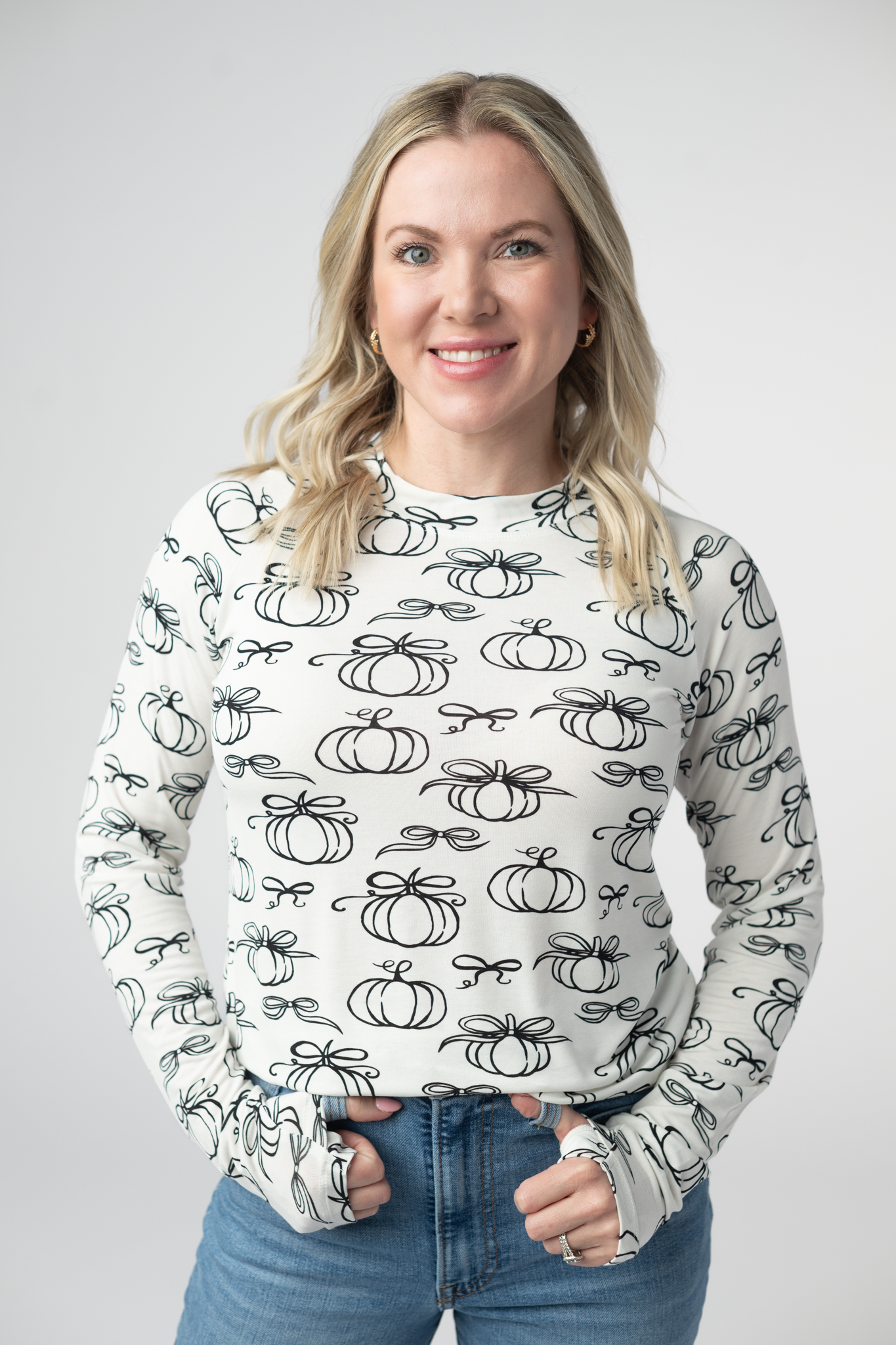 Michelle Mae Blair Long Sleeve Top - Classic Pumpkins