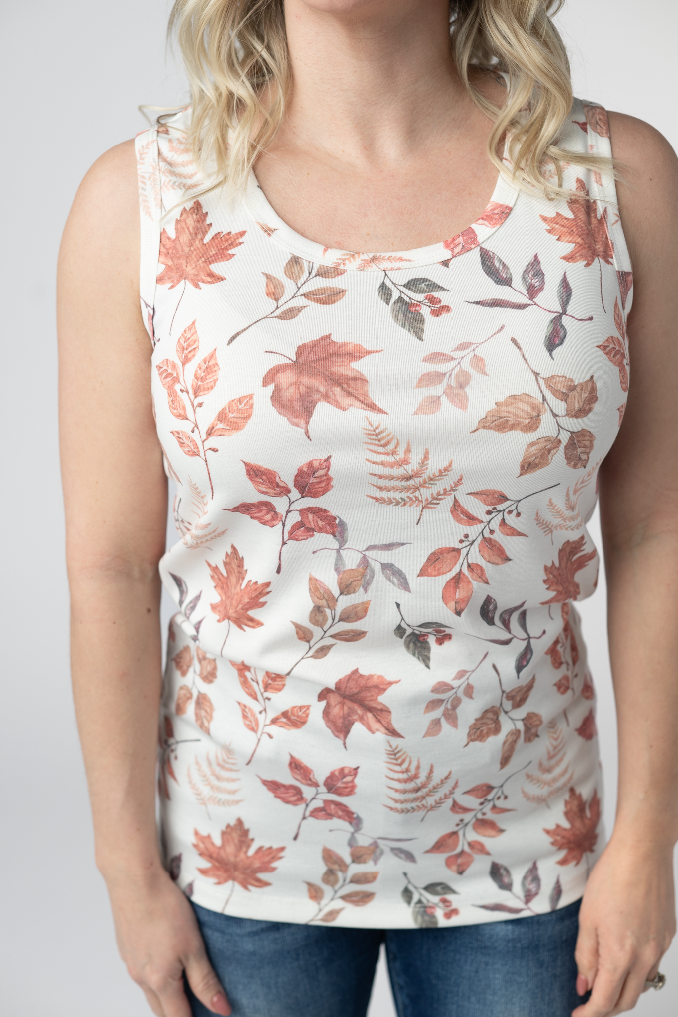 Michelle Mae Ava Tank - Harvest Leaves