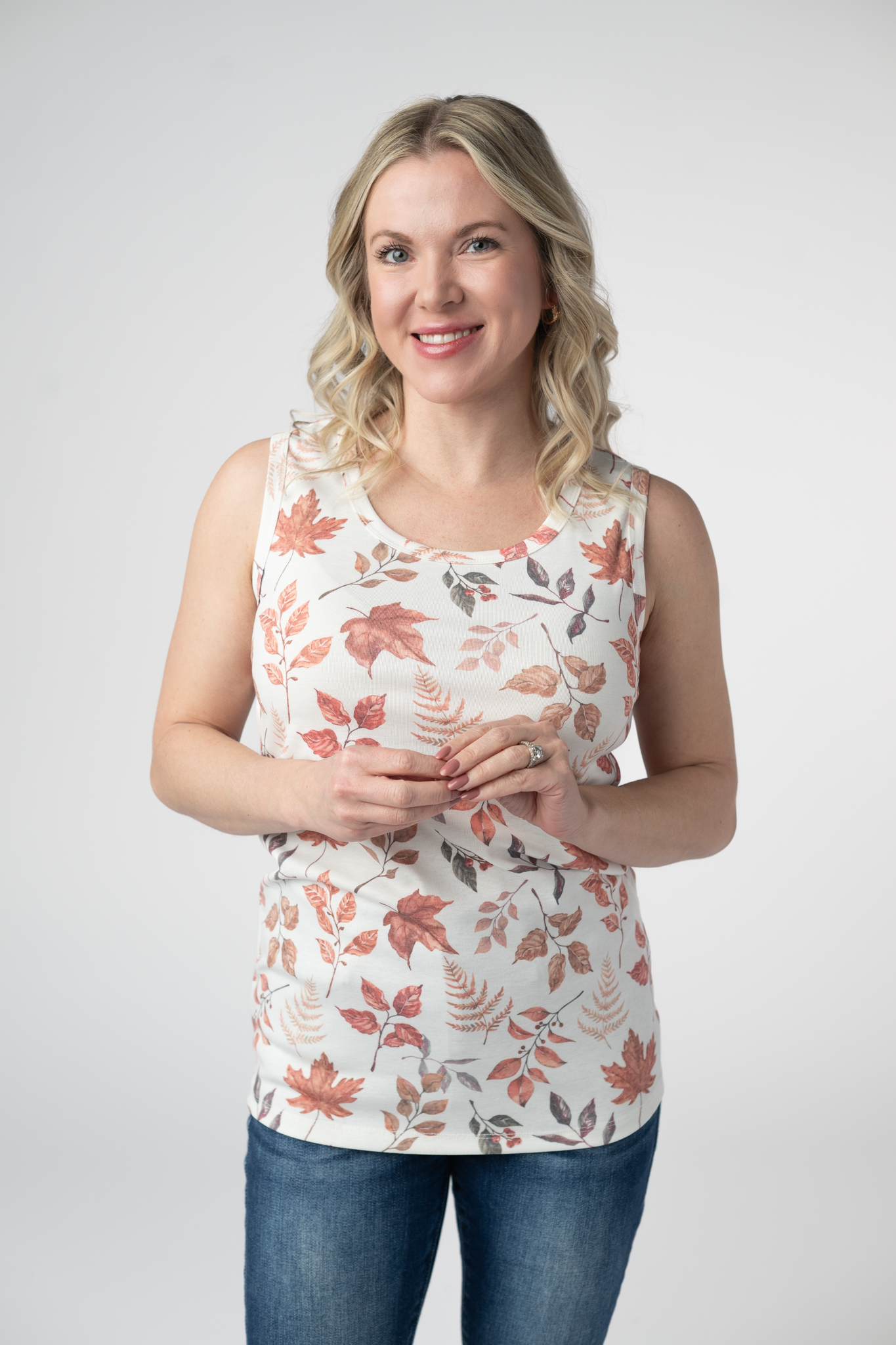Michelle Mae Ava Tank - Harvest Leaves