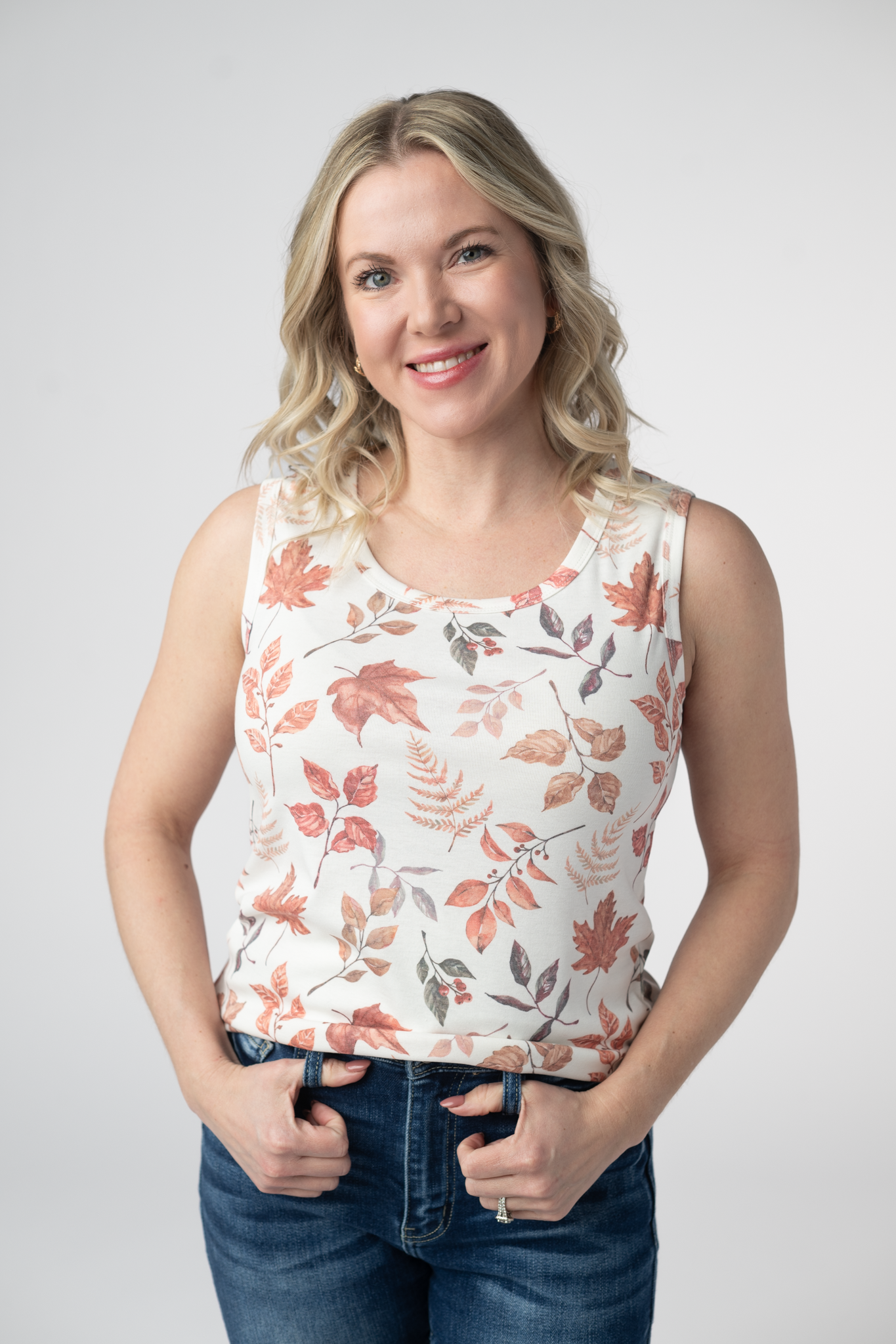 Michelle Mae Ava Tank - Harvest Leaves