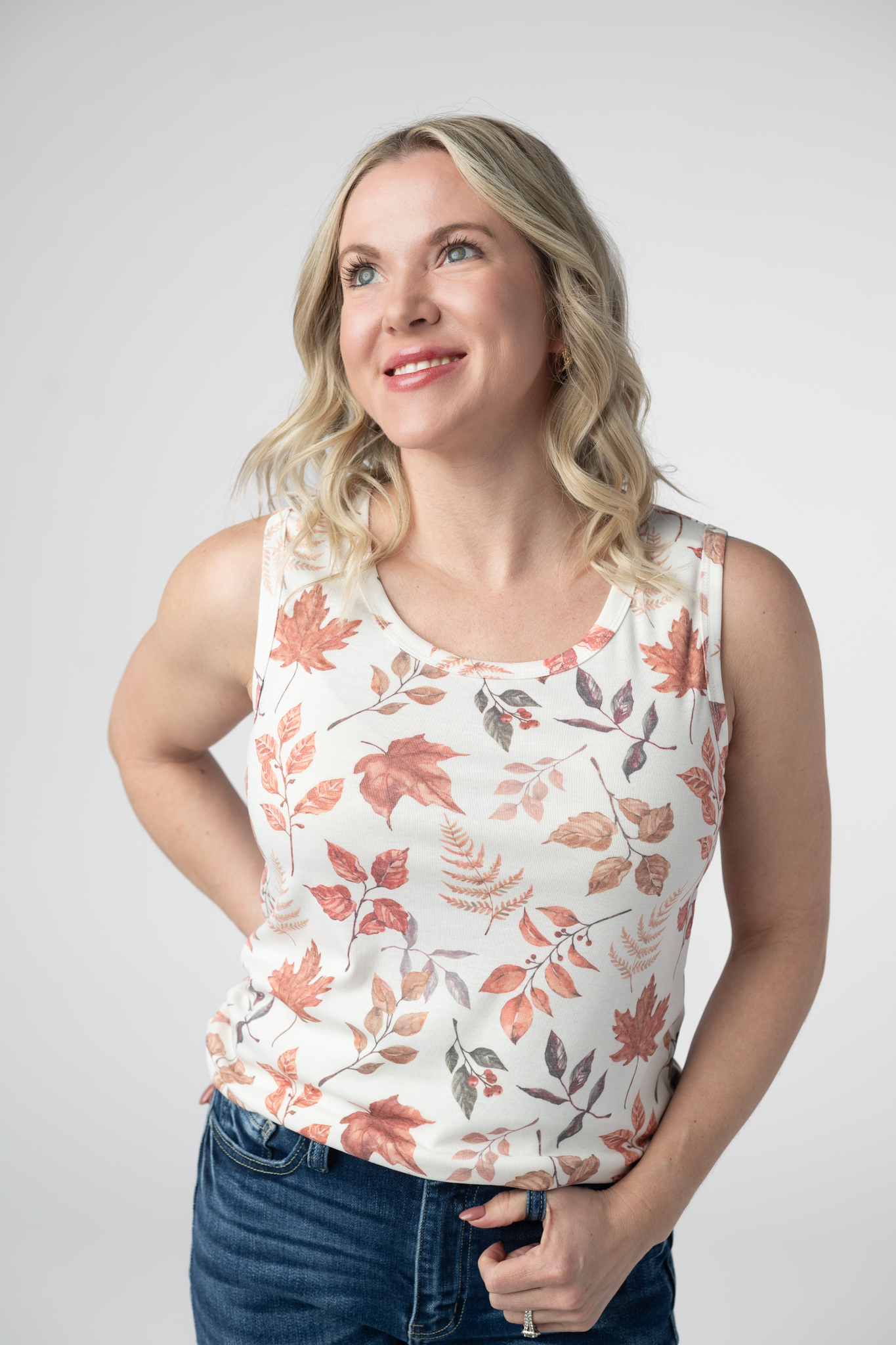 Michelle Mae Ava Tank - Harvest Leaves