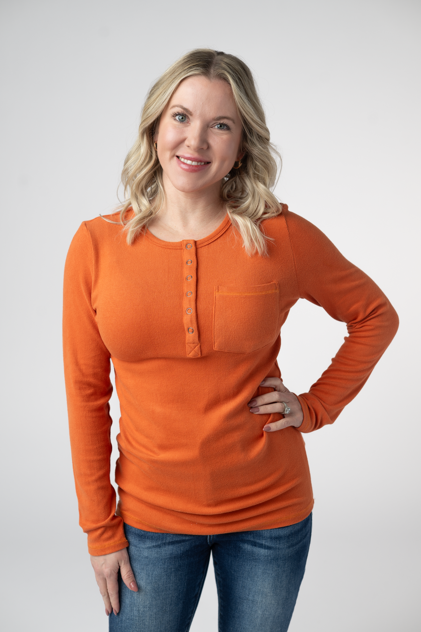 Michelle Mae Georgia Long Sleeve Top - Pumpkin Spice