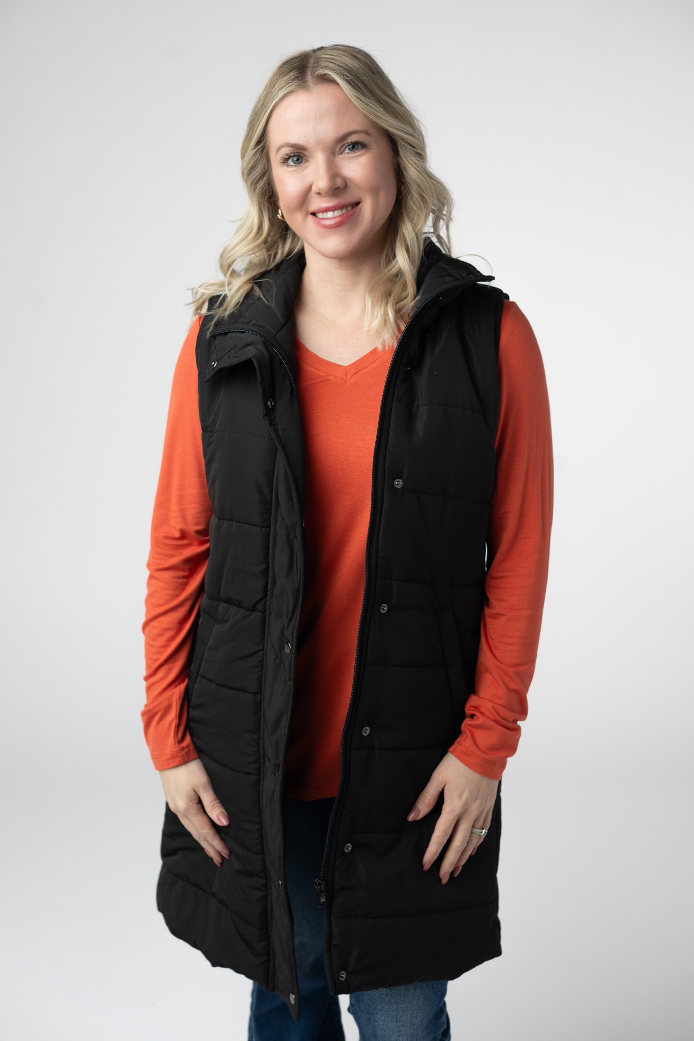 Michelle Mae Harlow Long Vest - Black