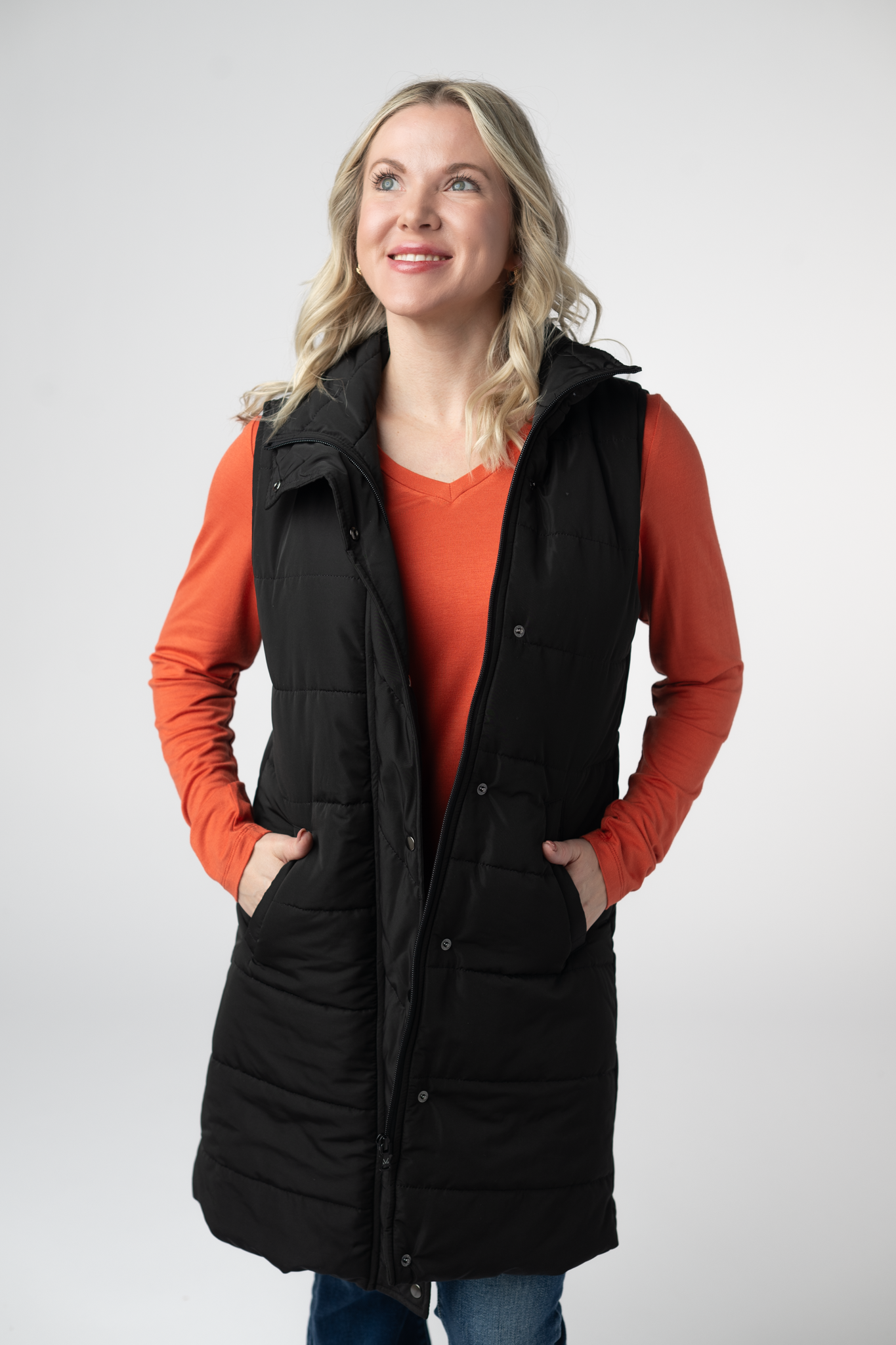 Michelle Mae Harlow Long Vest - Black