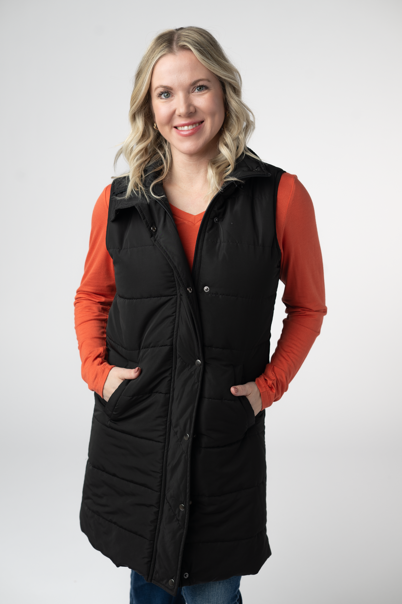 Michelle Mae Harlow Long Vest - Black