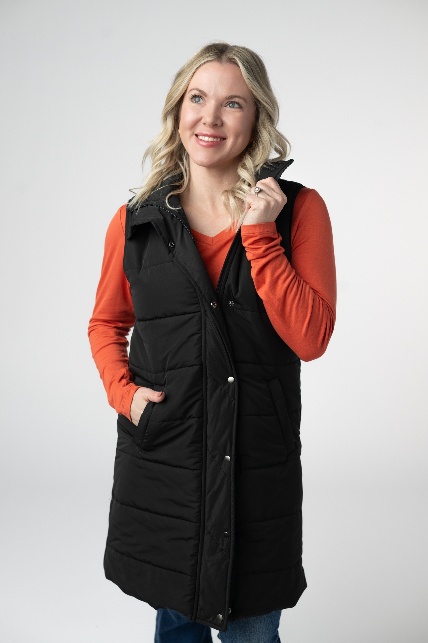 Michelle Mae Harlow Long Vest - Black