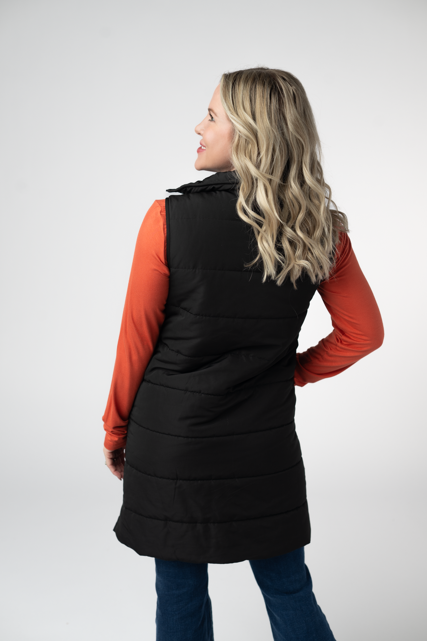 Michelle Mae Harlow Long Vest - Black