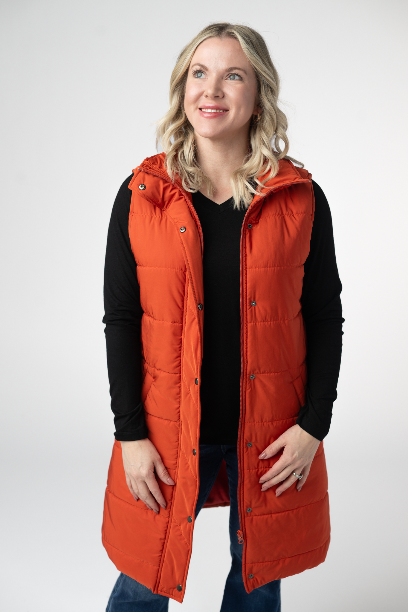 Michelle Mae Harlow Long Vest - Pumpkin