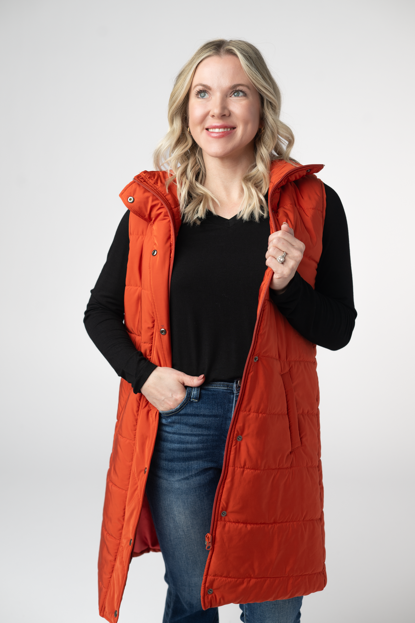 Michelle Mae Harlow Long Vest - Pumpkin