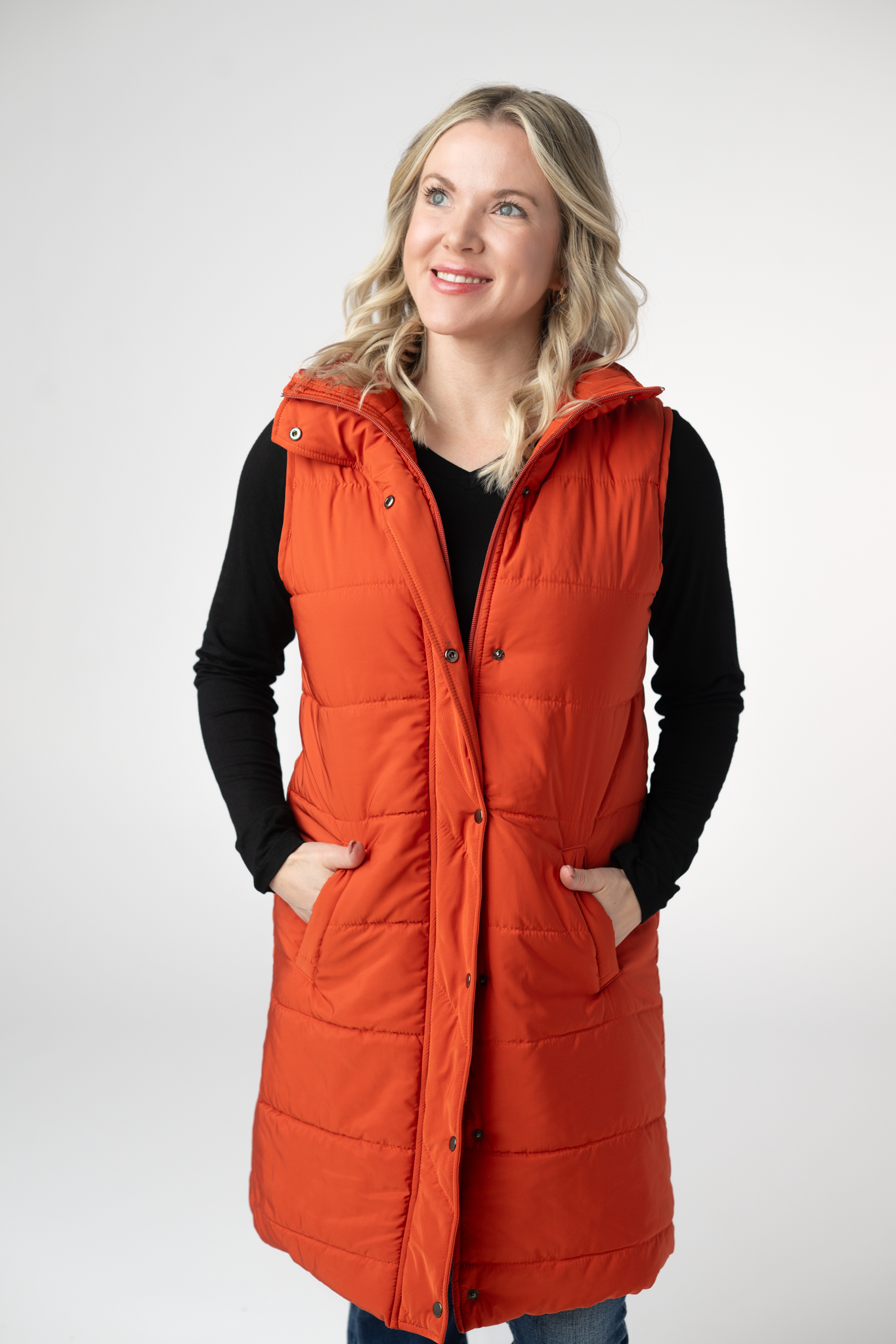 Michelle Mae Harlow Long Vest - Pumpkin