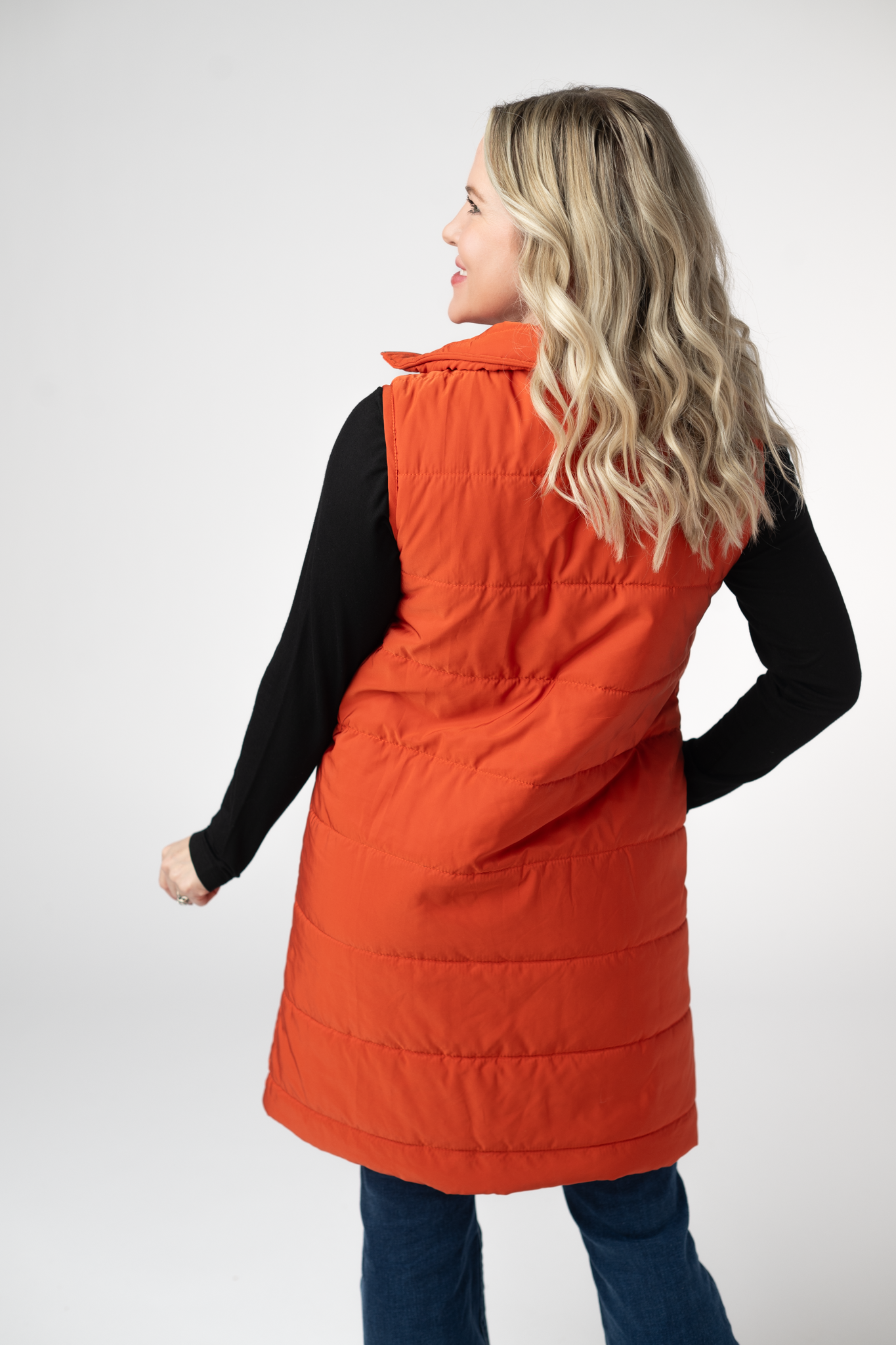 Michelle Mae Harlow Long Vest - Pumpkin