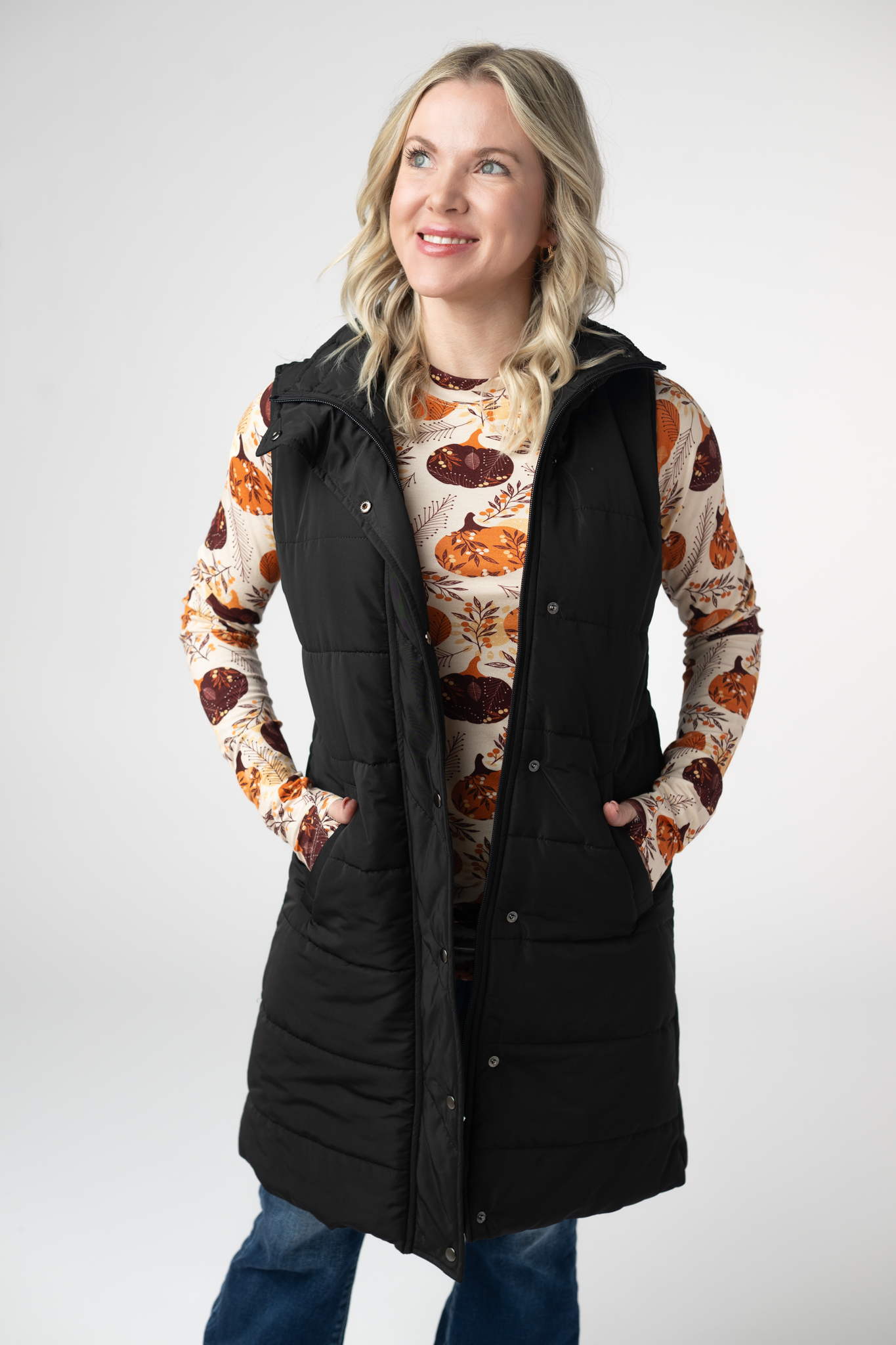 Michelle Mae Harlow Long Vest - Black