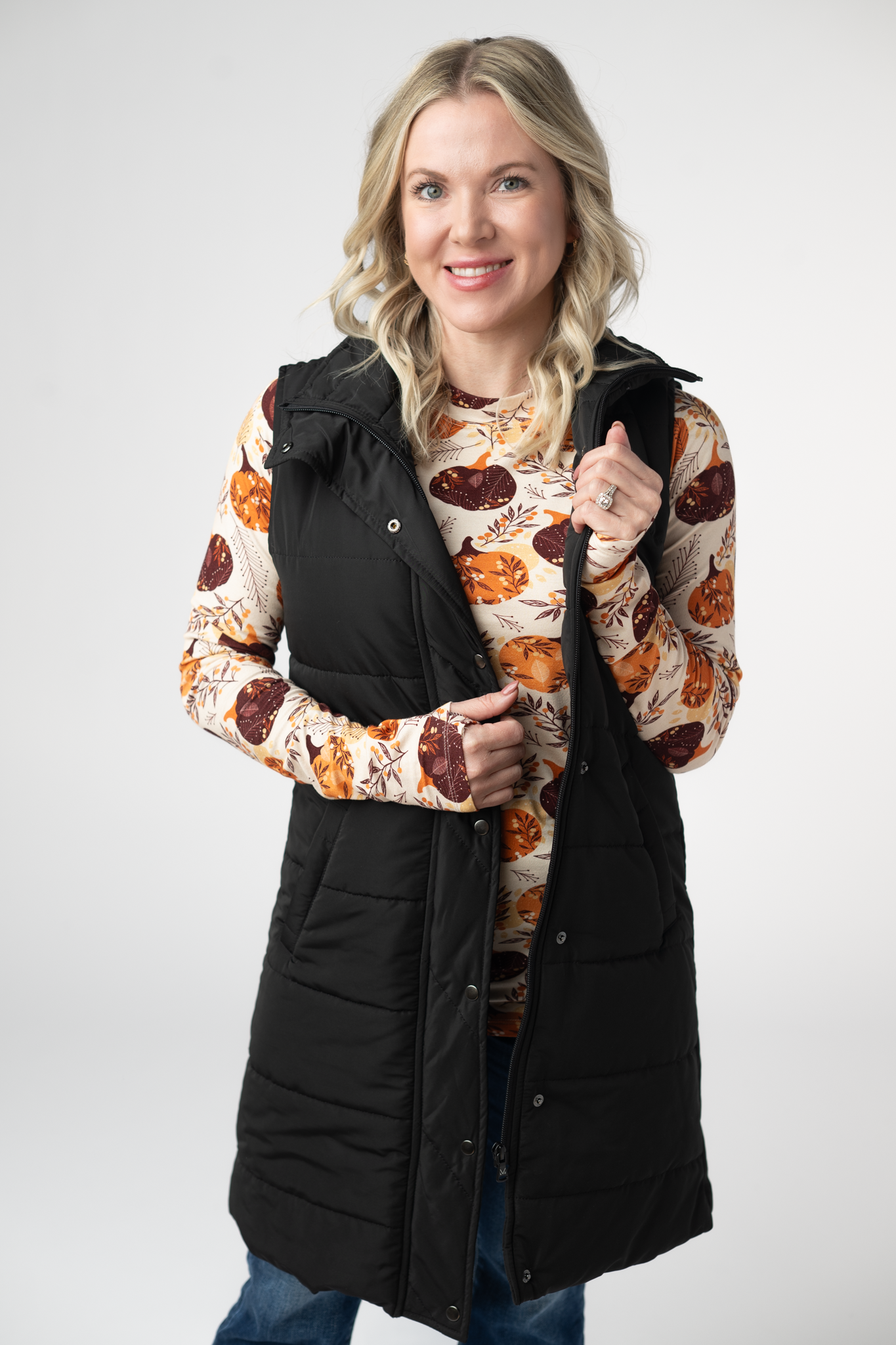 Michelle Mae Harlow Long Vest - Black