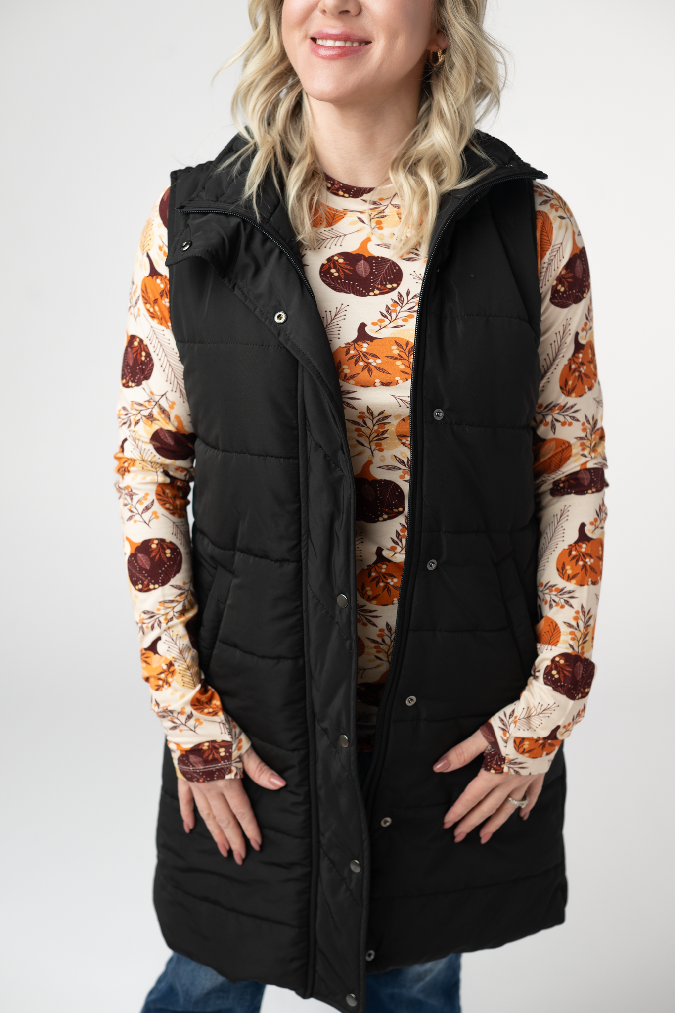 Michelle Mae Harlow Long Vest - Black