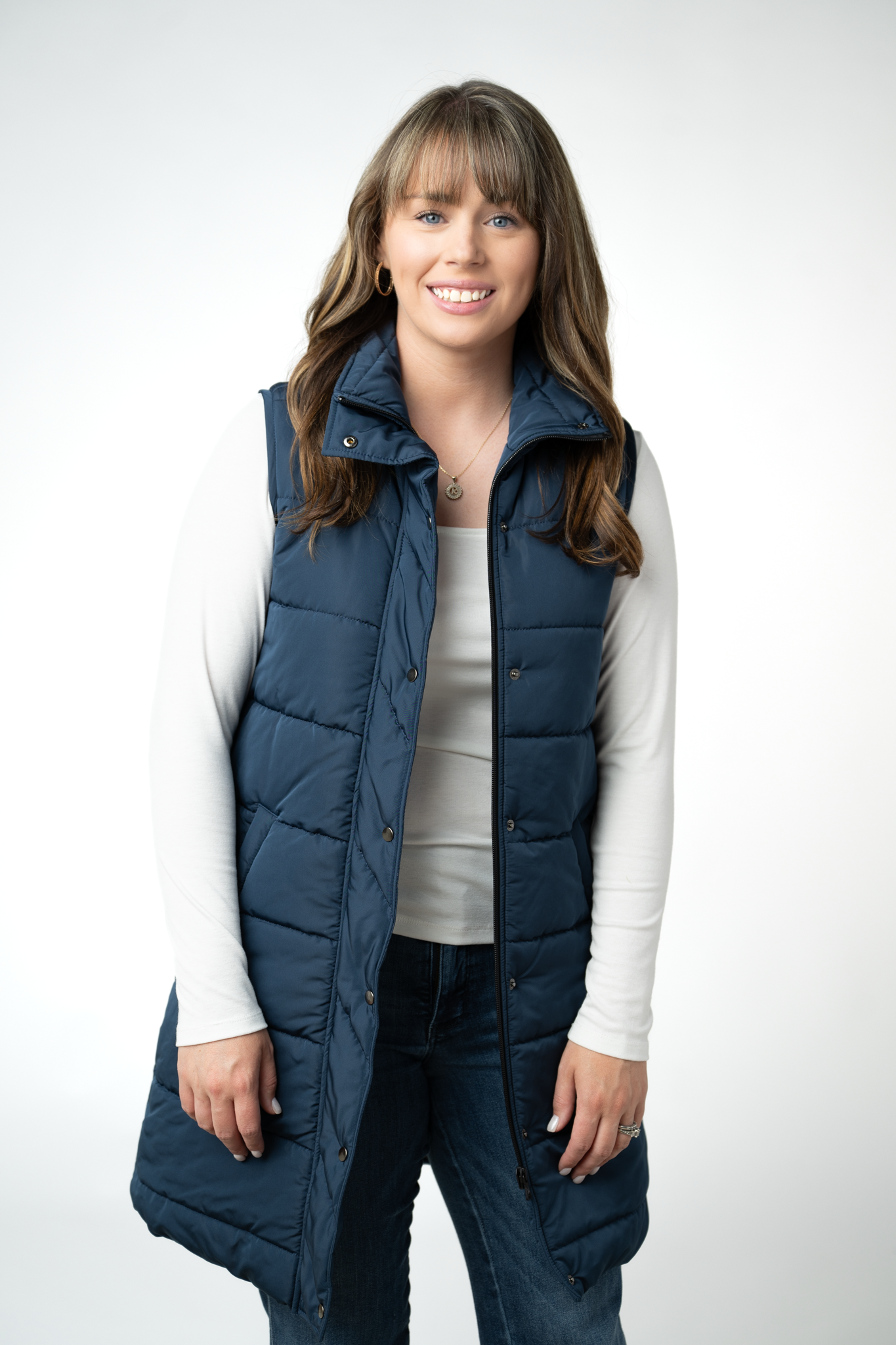 Michelle Mae Harlow Long Vest - Navy