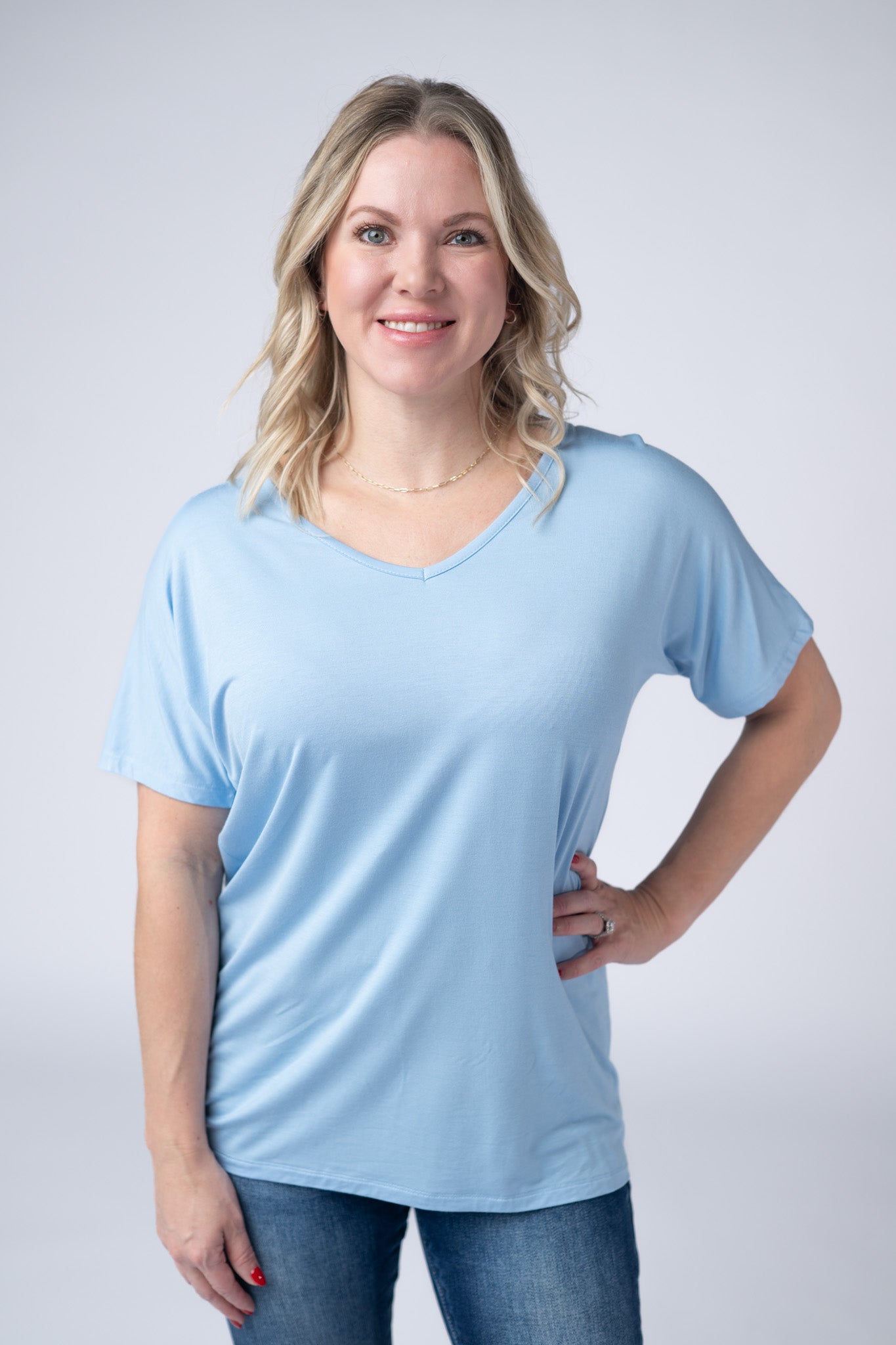 IN STOCK Chloe Cozy Tee - Sky Blue