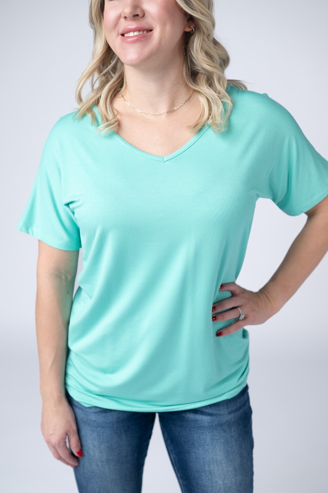 IN STOCK Chloe Cozy Tee - Turquoise