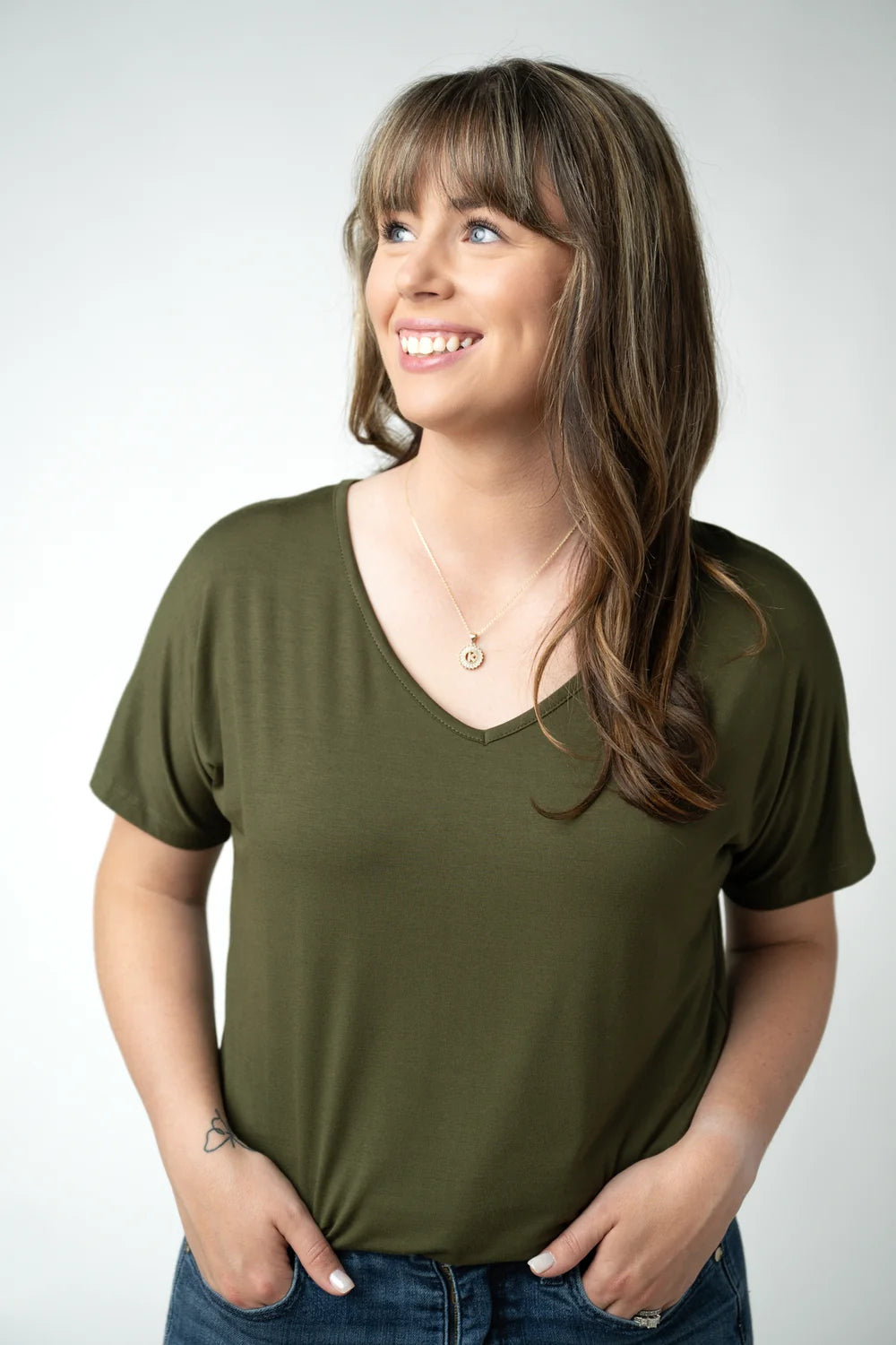 Michelle Mae Chloe Cozy Top - Dark Olive