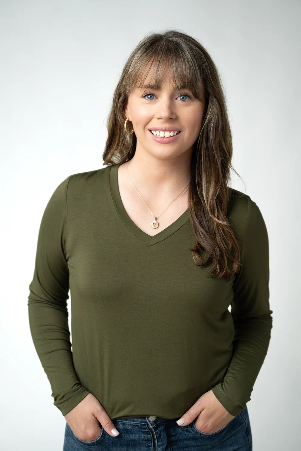 Michelle Mae Larissa Long Sleeve - Dark Olive