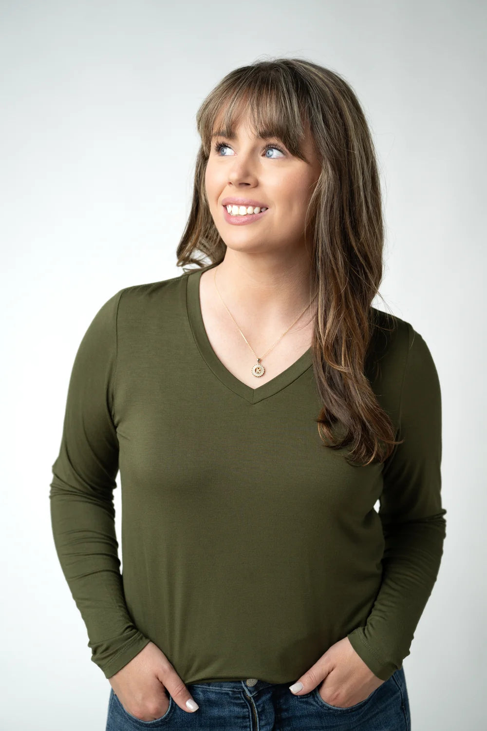 Michelle Mae Larissa Long Sleeve - Dark Olive