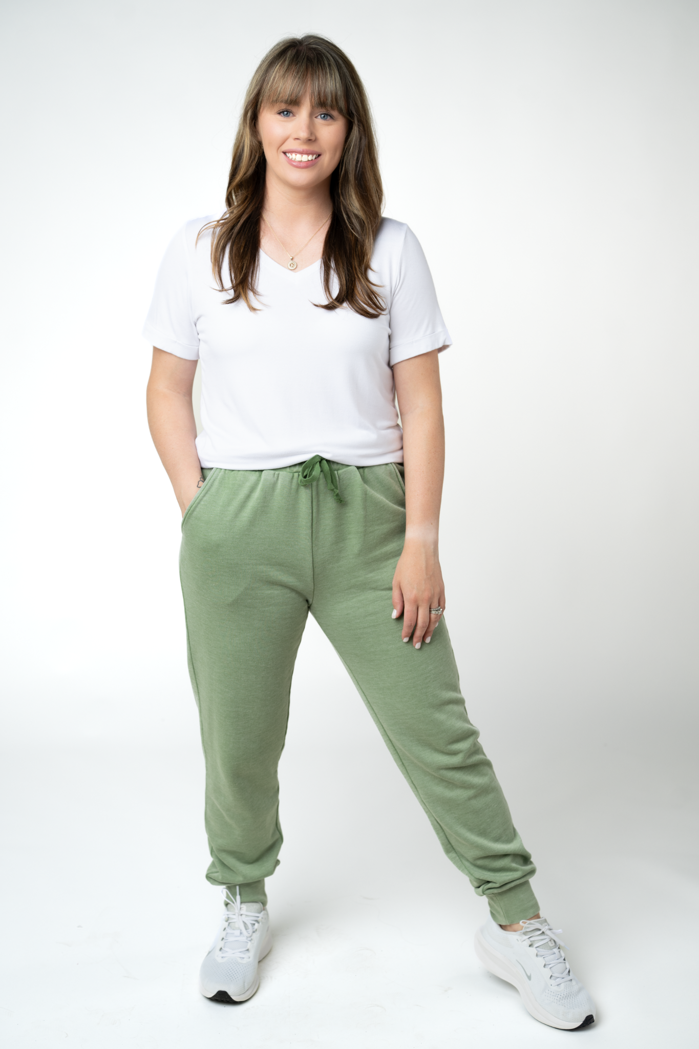 Michelle Mae Vintage Wash Joggers - Olive