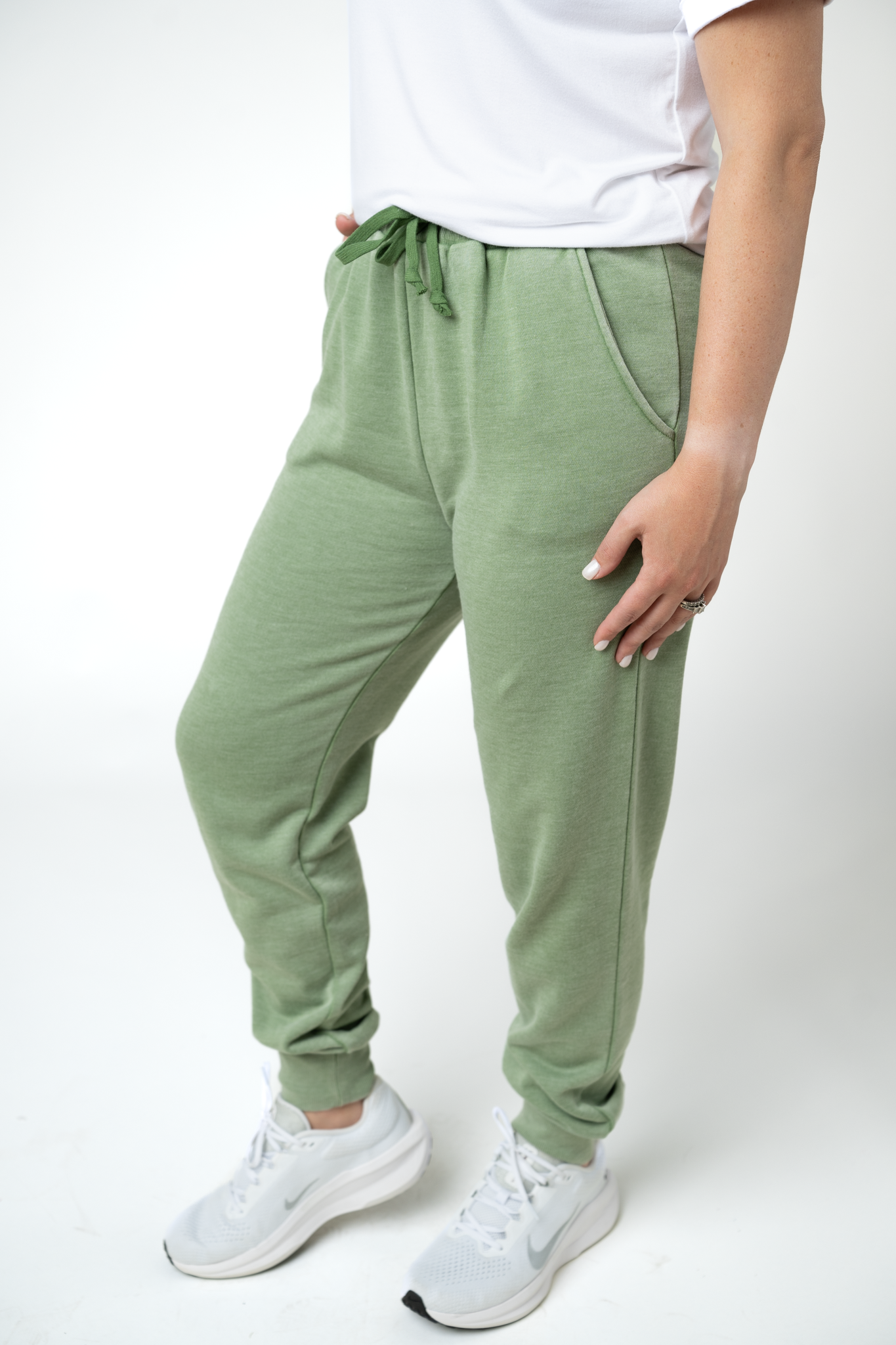 Michelle Mae Vintage Wash Joggers - Olive