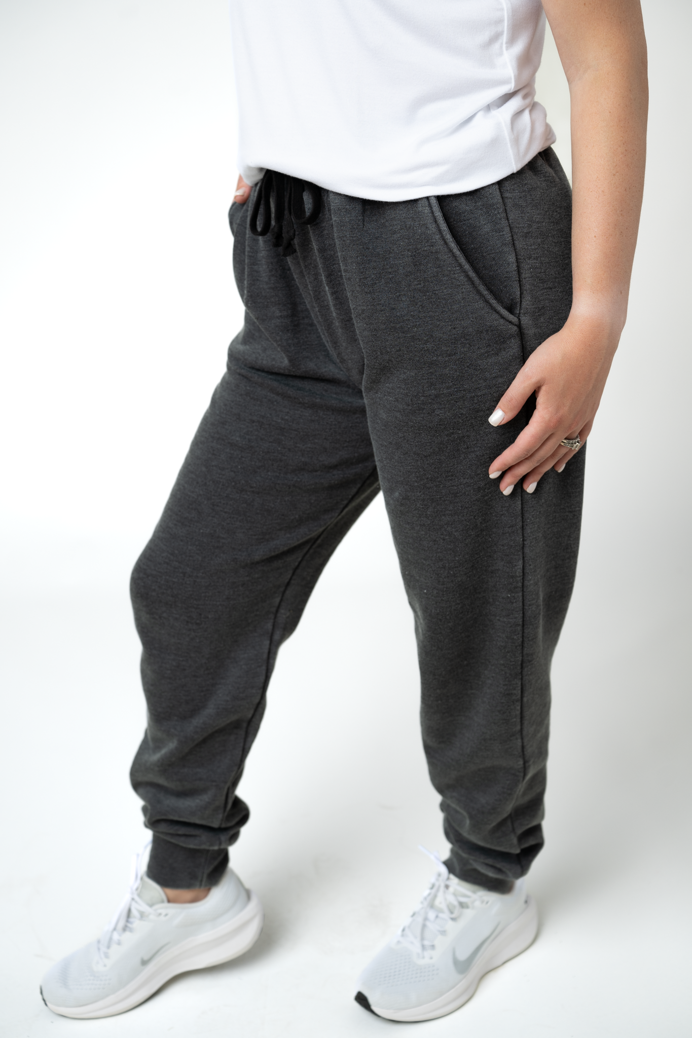 Michelle Mae Vintage Wash Joggers - Black