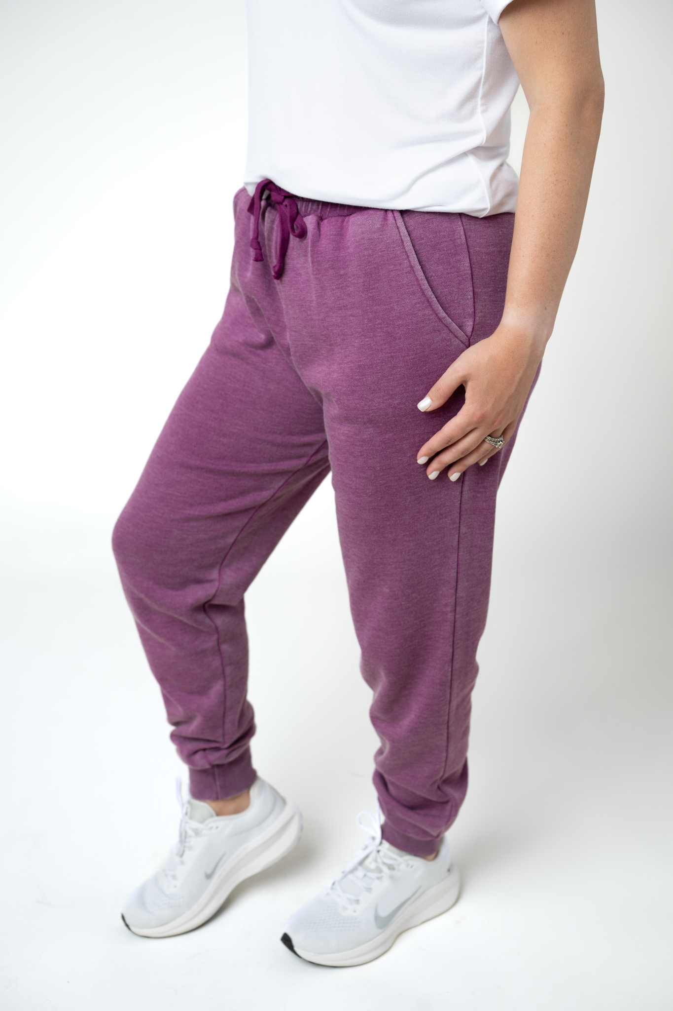 Michelle Mae Vintage Wash Joggers - Purple