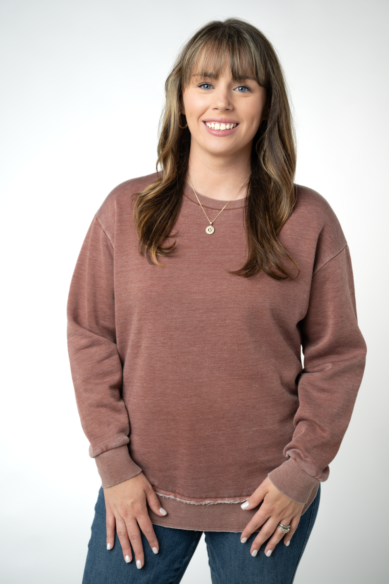 Michelle Mae Vintage Wash Pullover - Brown