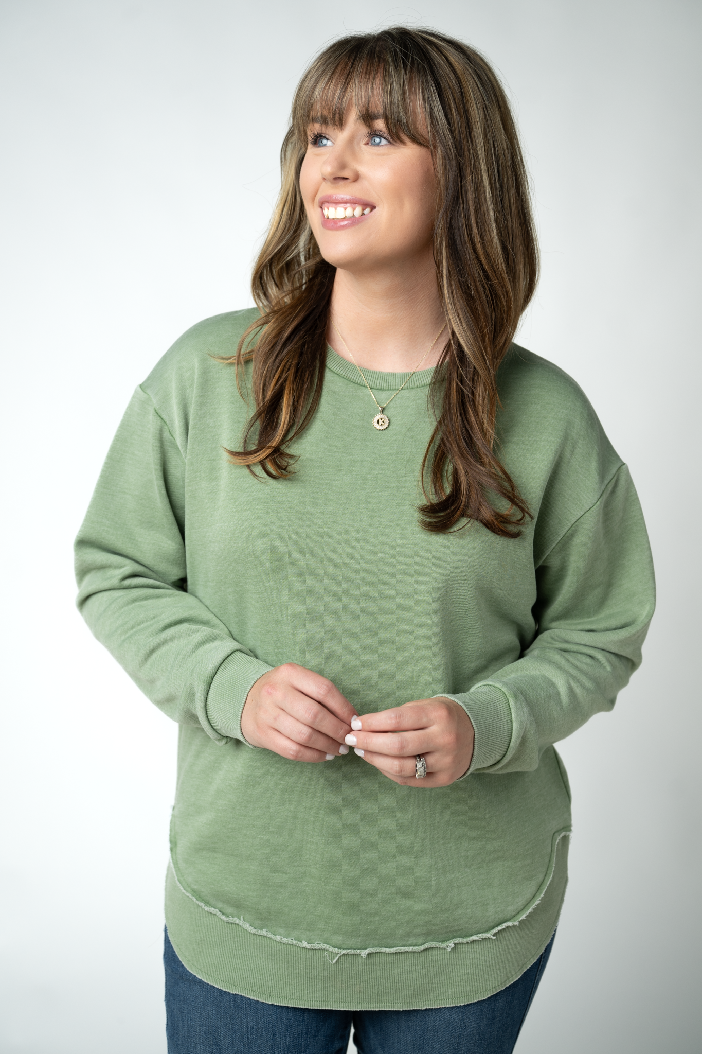 Michelle Mae Vintage Wash Pullover - Olive