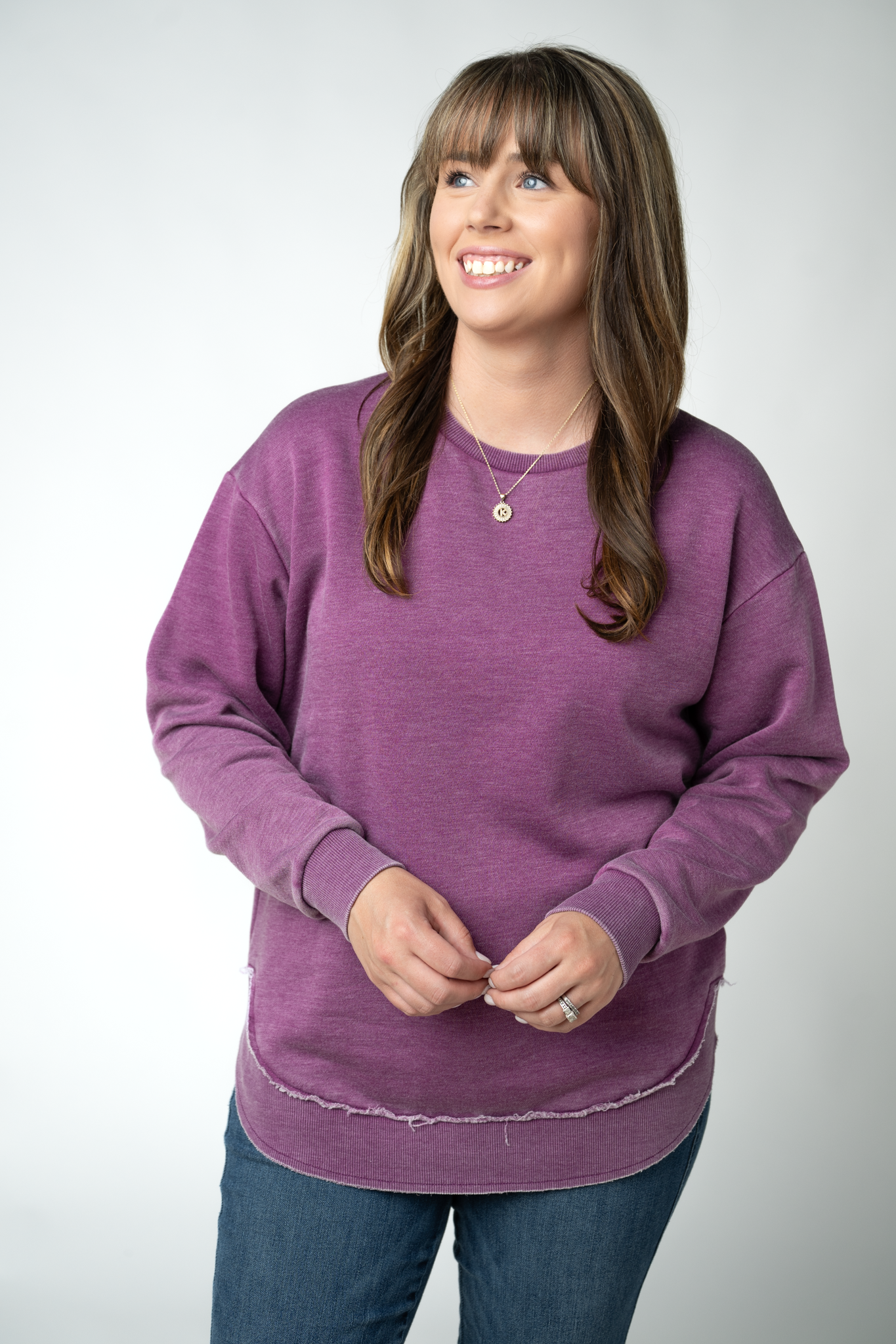 Michelle Mae Vintage Wash Pullover - Purple