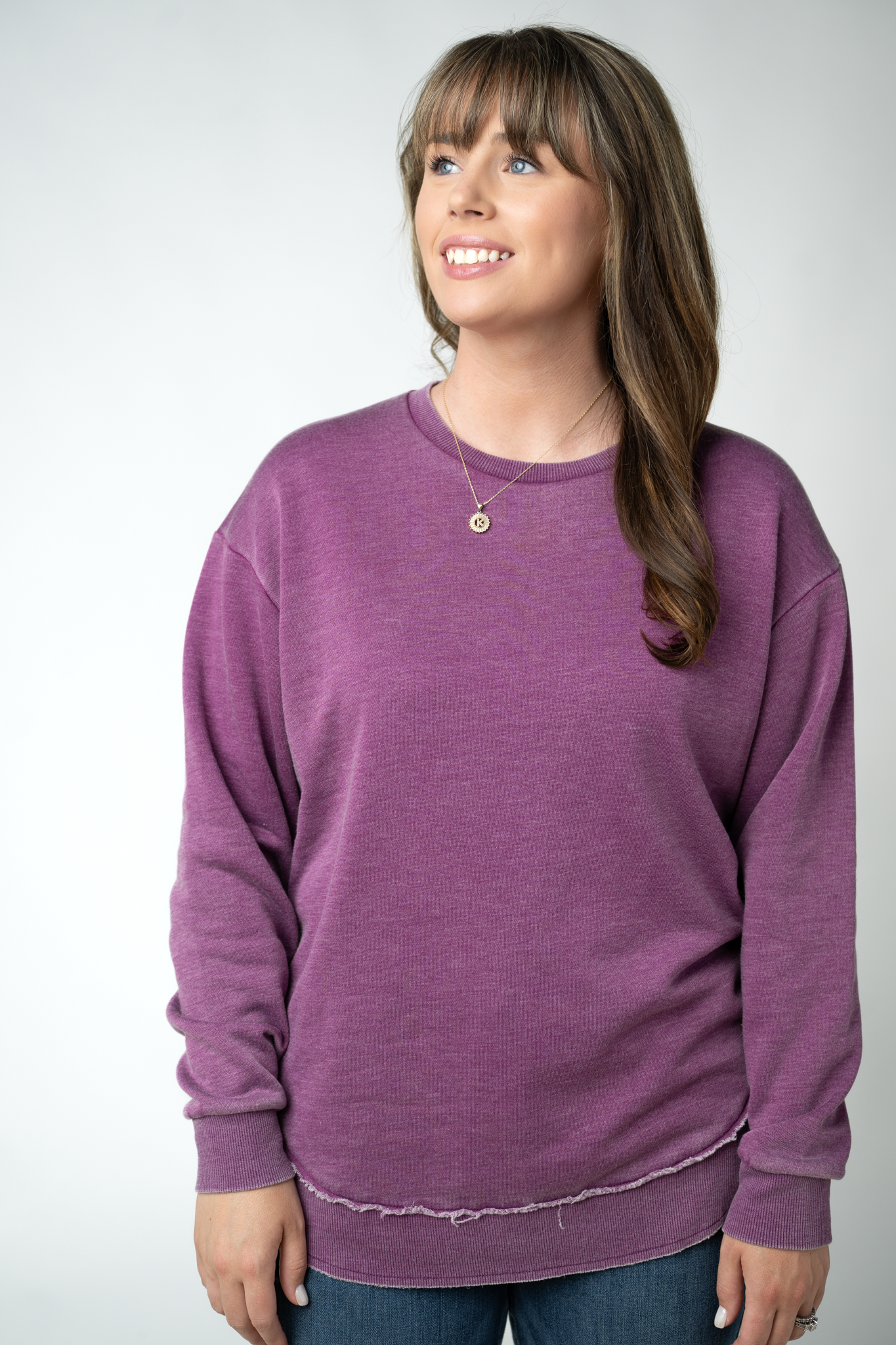 Michelle Mae Vintage Wash Pullover - Purple