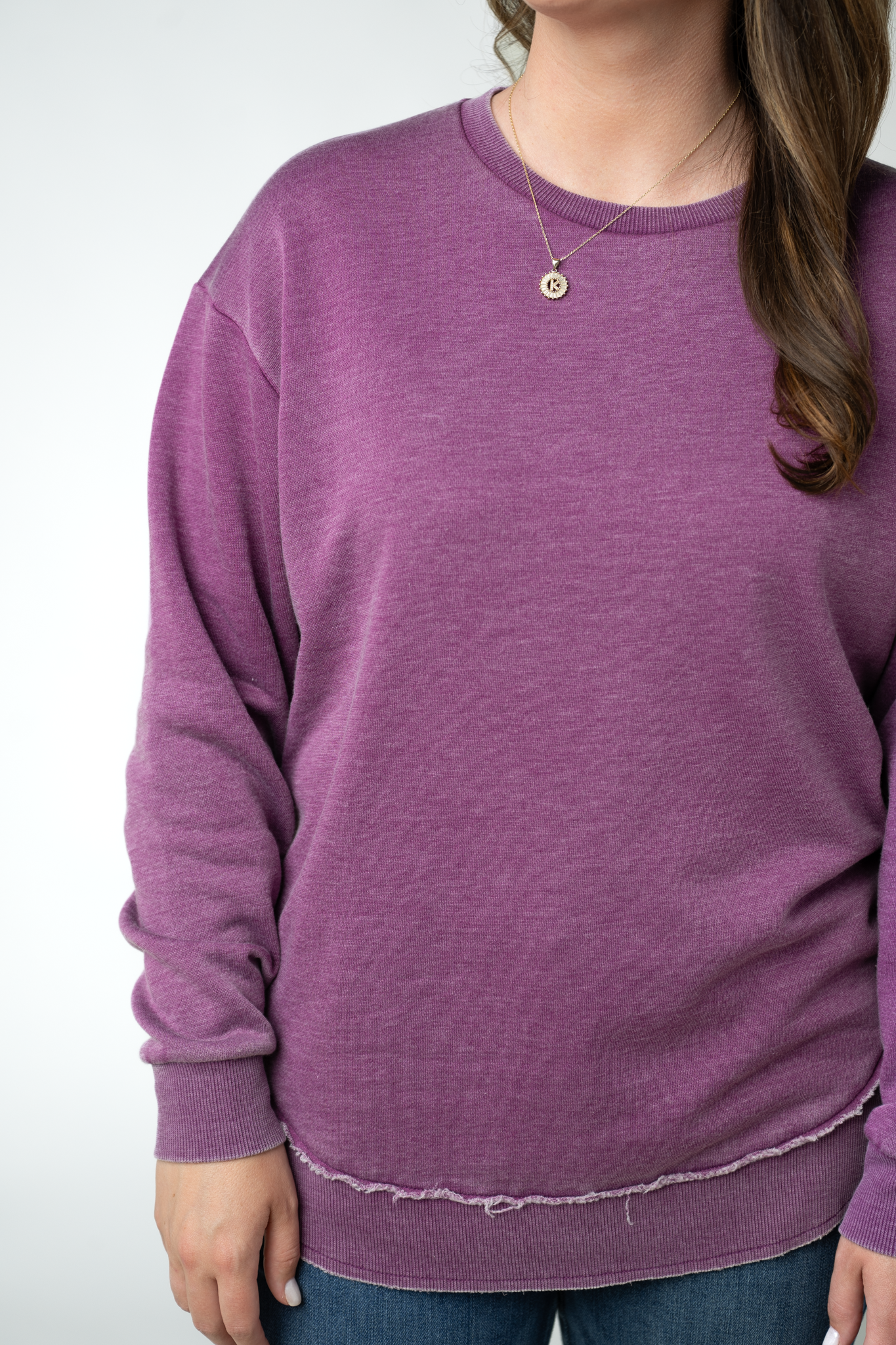 Michelle Mae Vintage Wash Pullover - Purple