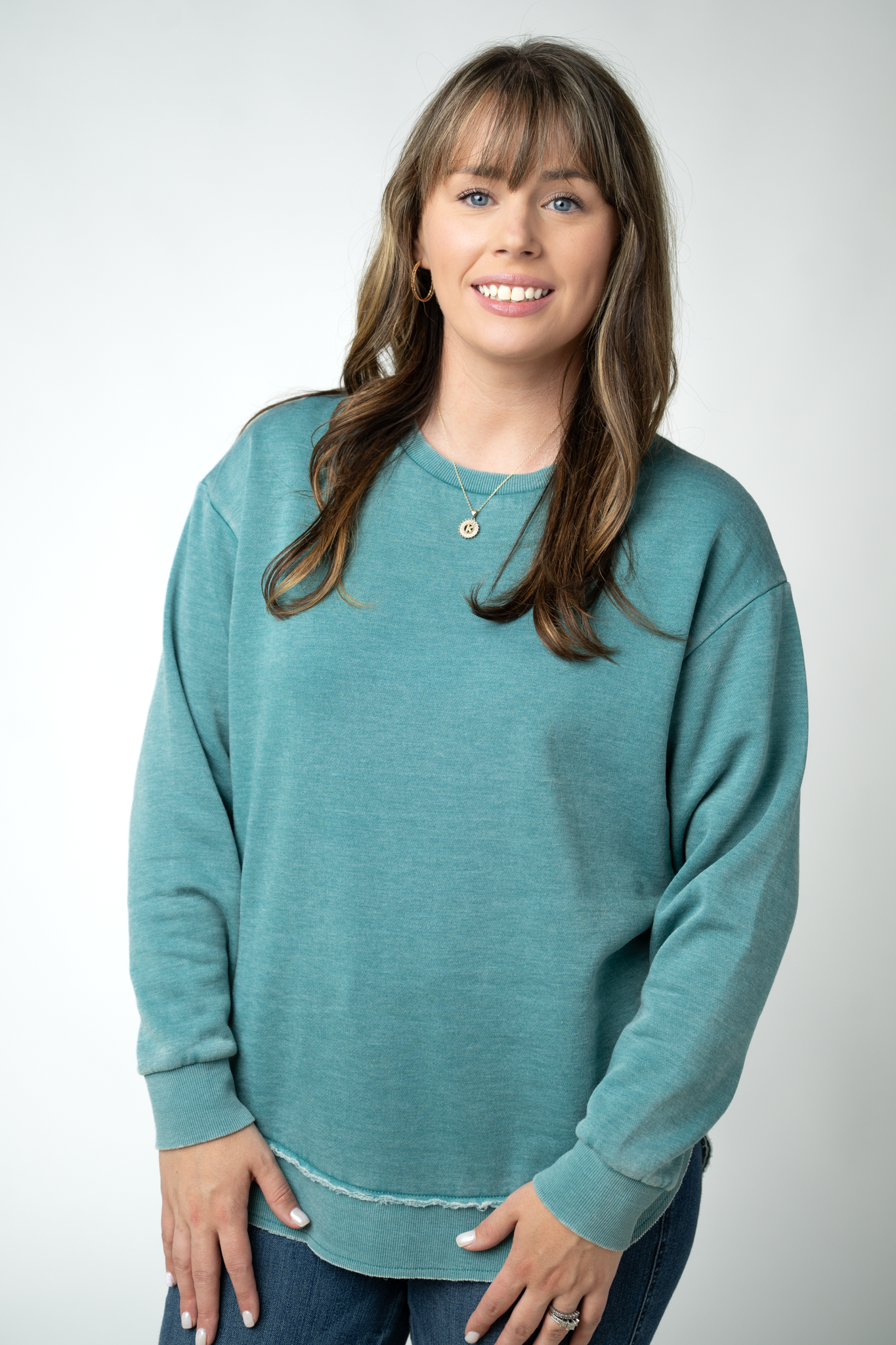 Michelle Mae Vintage Wash Pullover - Teal