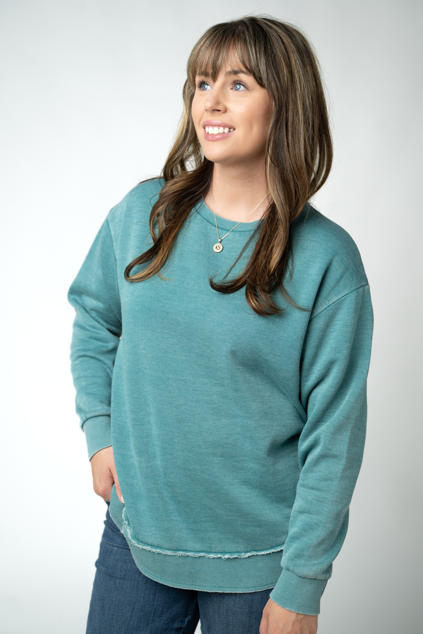 Michelle Mae Vintage Wash Pullover - Teal