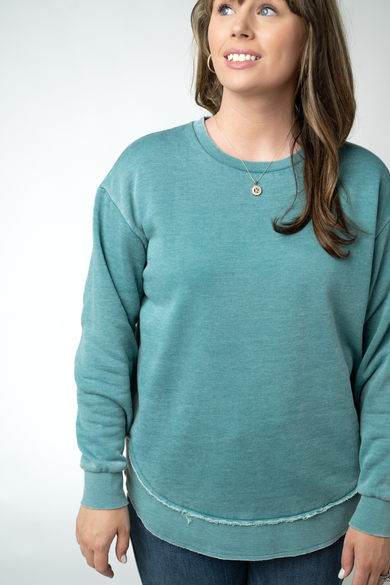 Michelle Mae Vintage Wash Pullover - Teal