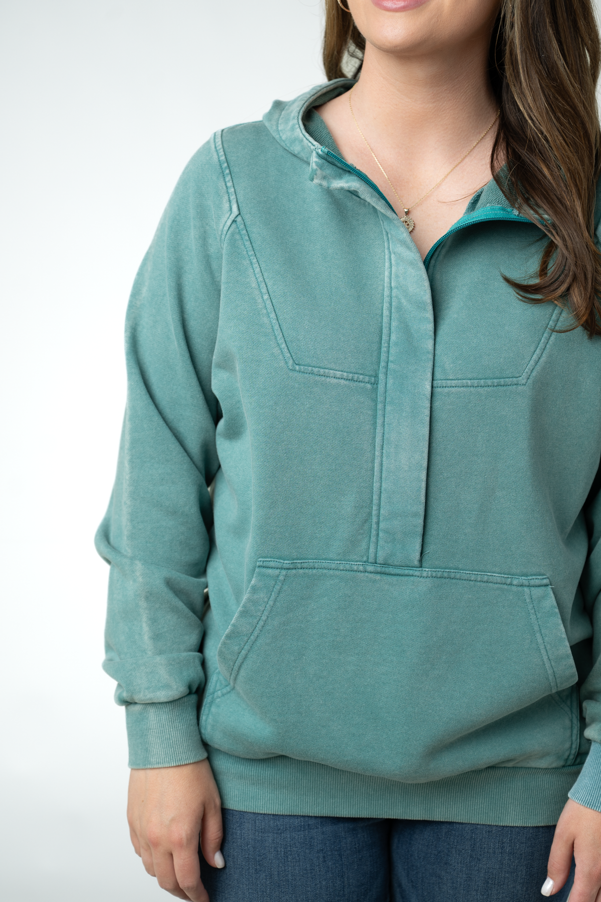 Michelle Mae Ryker Vintage Wash Hoodie- Teal