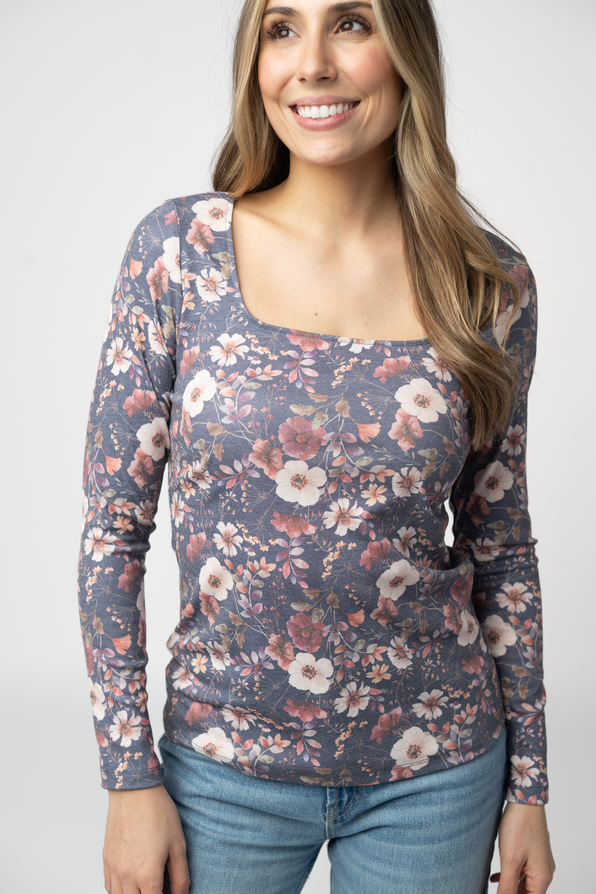 Michelle Mae Alyssa Long Sleeve Top - Blushwood Floral