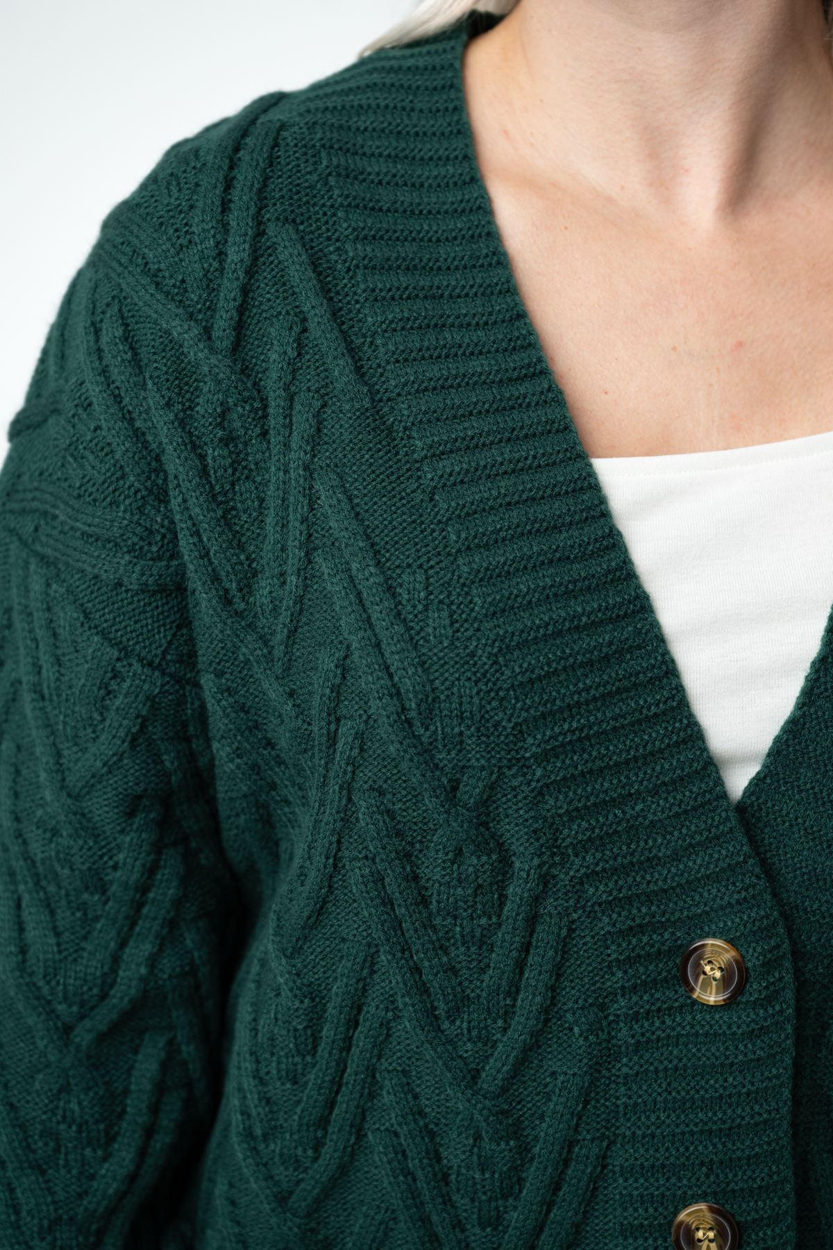 Michelle Mae Brooks Button Sweater Cardigan - Evergreen