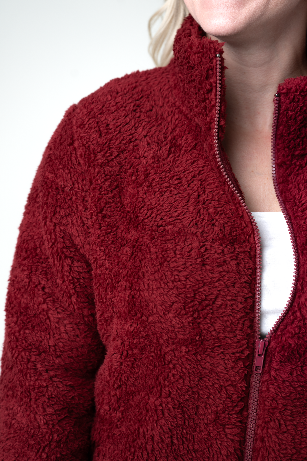 Michelle Mae Skylar Sherpa Fullzip - Cranberry