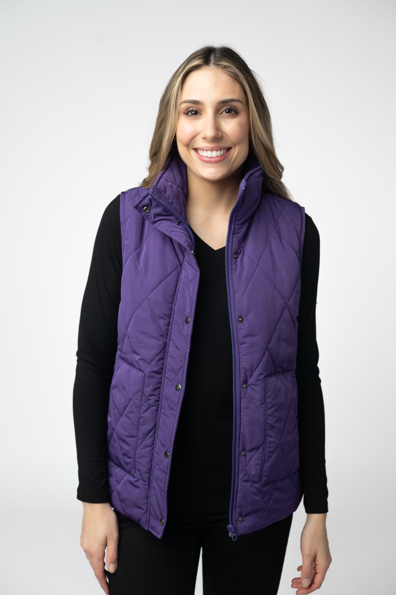 Michelle Mae Remy Zip Up Vest - Purple