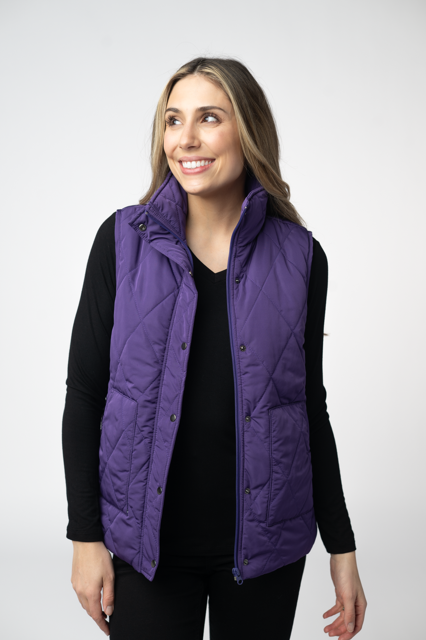 Michelle Mae Remy Zip Up Vest - Purple