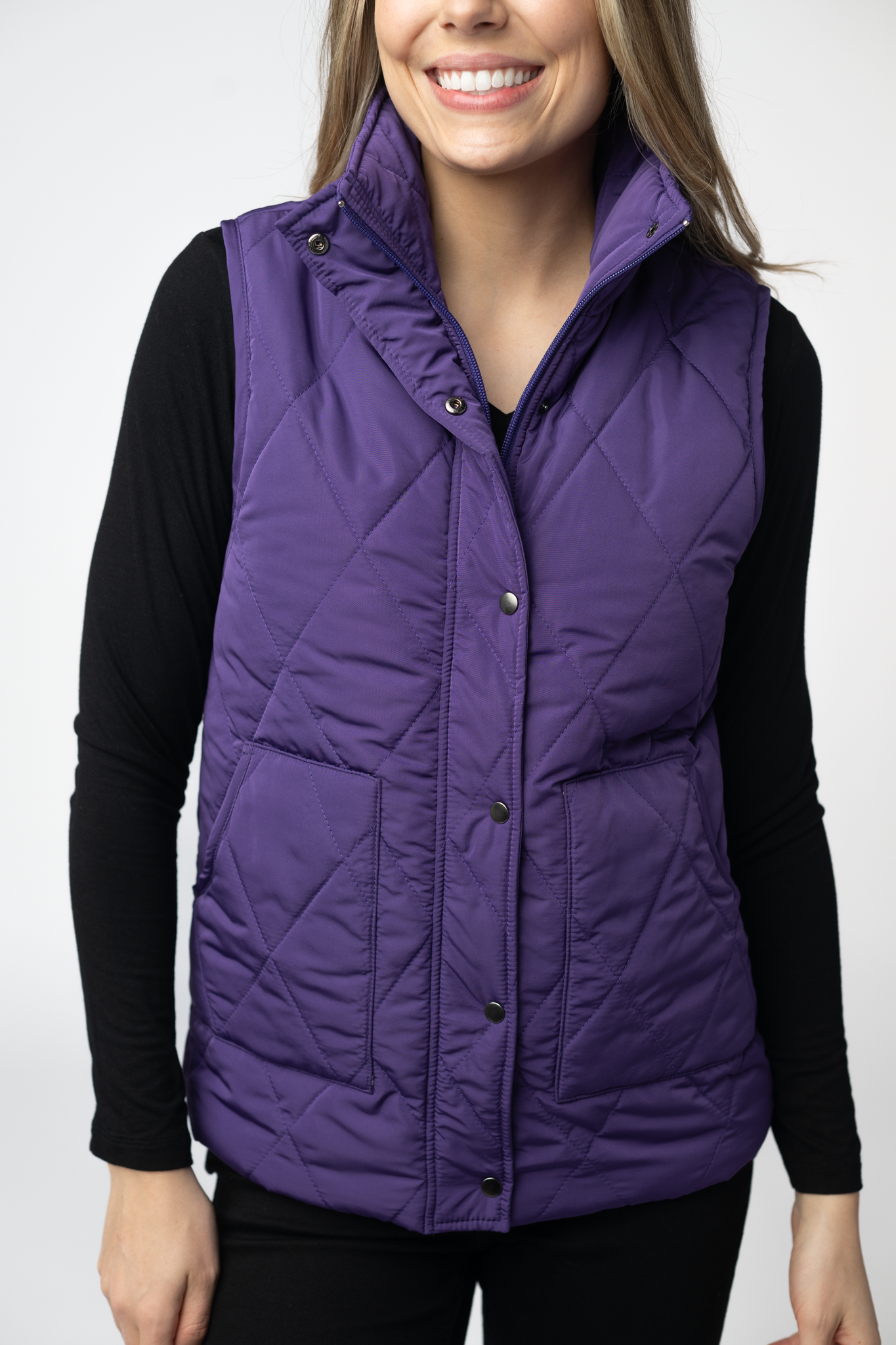Michelle Mae Remy Zip Up Vest - Purple