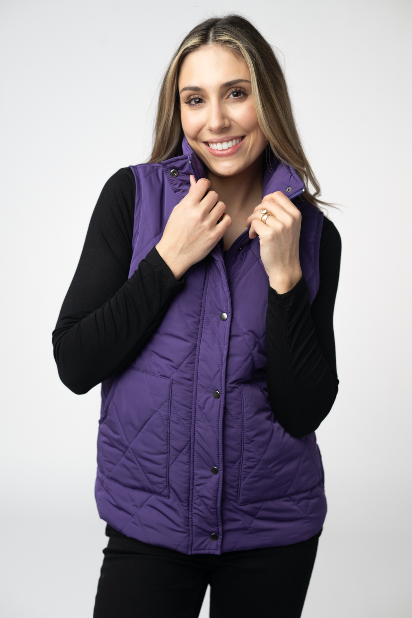 Michelle Mae Remy Zip Up Vest - Purple