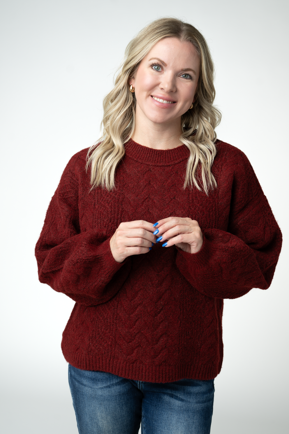 Michelle Mae Dakota Sweater - Burgundy
